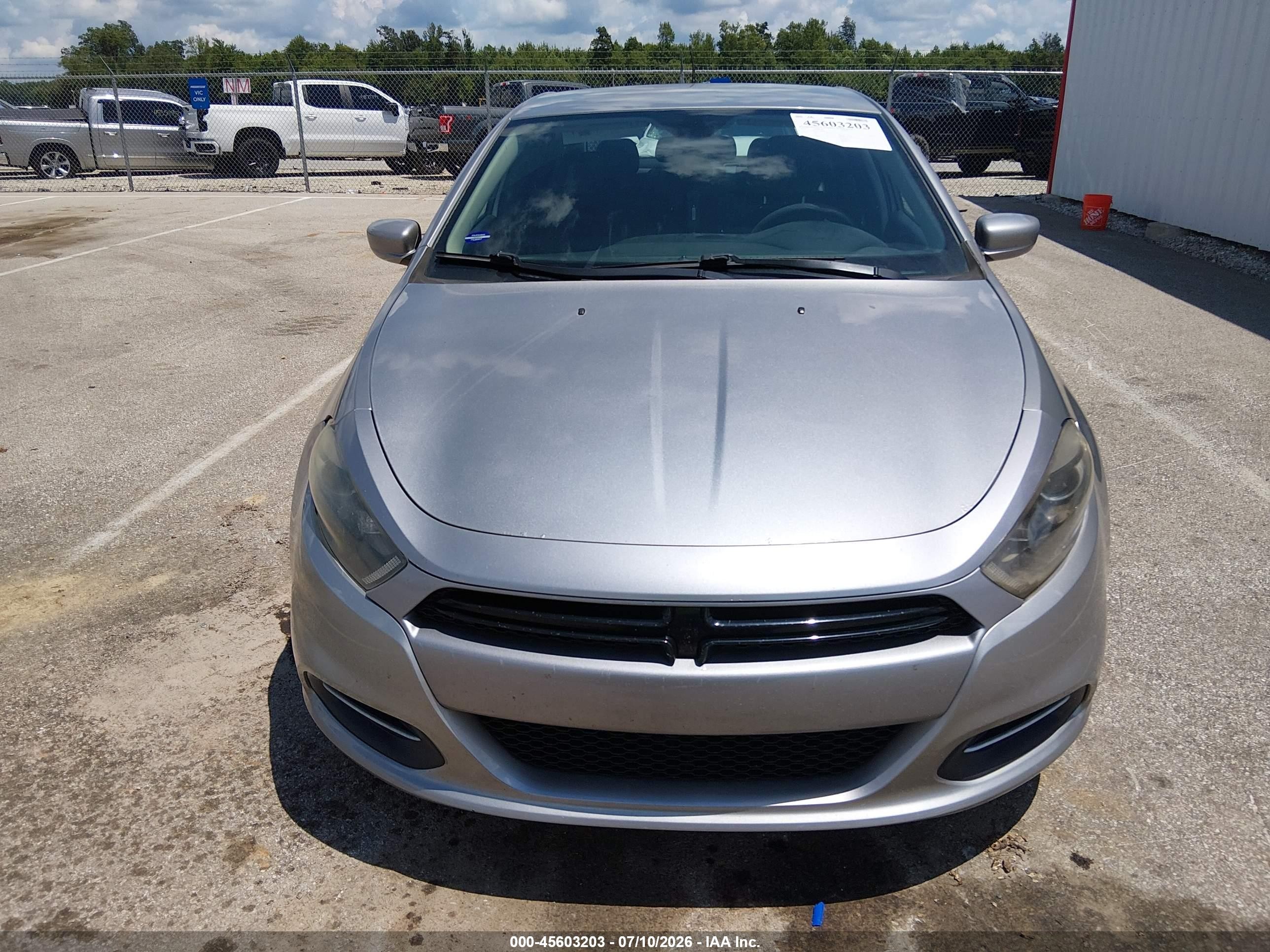 2015 Dodge Dart Sxt Silver vin: 1C3CDFBB3FD186786