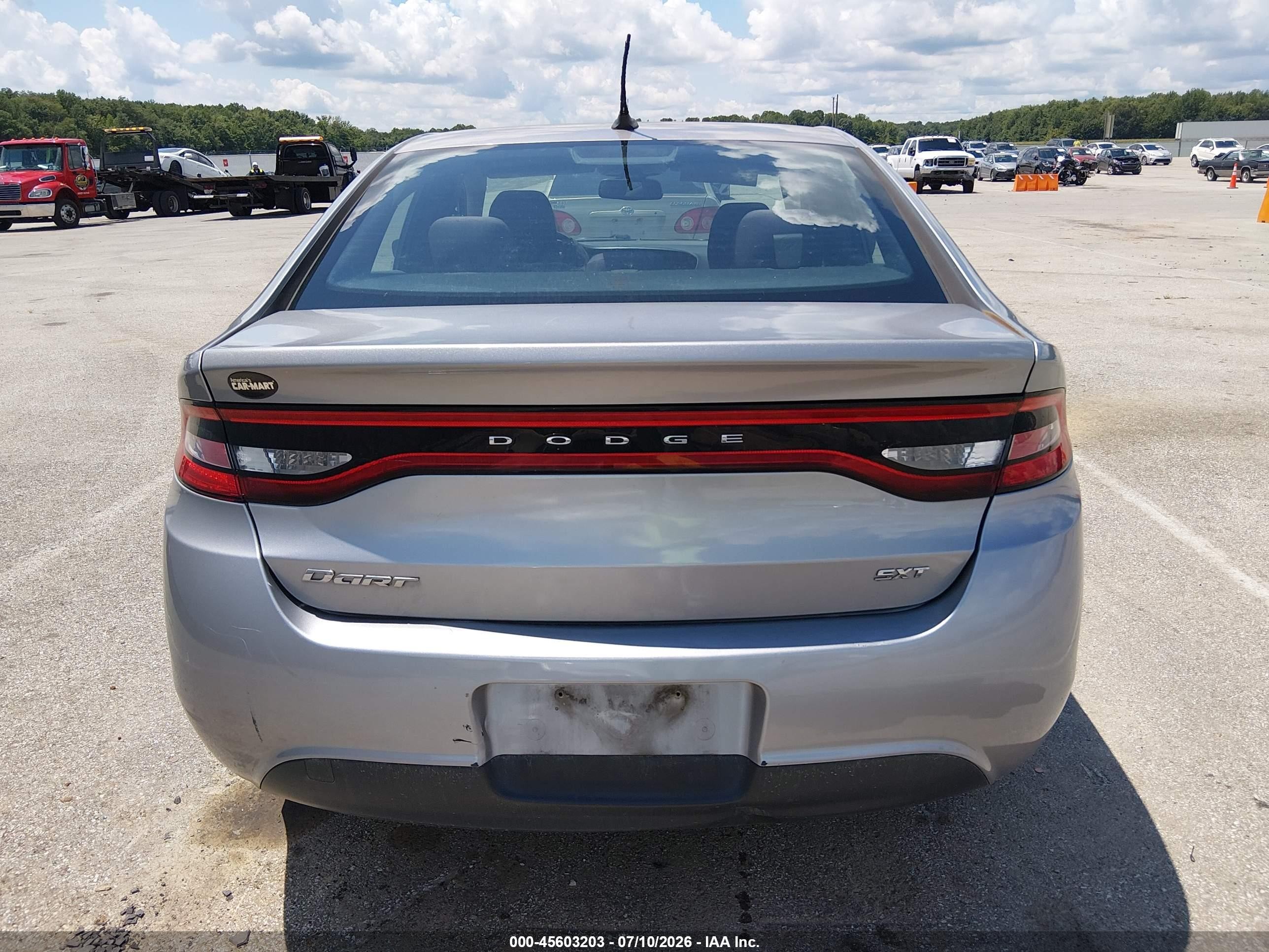 2015 Dodge Dart Sxt Silver vin: 1C3CDFBB3FD186786