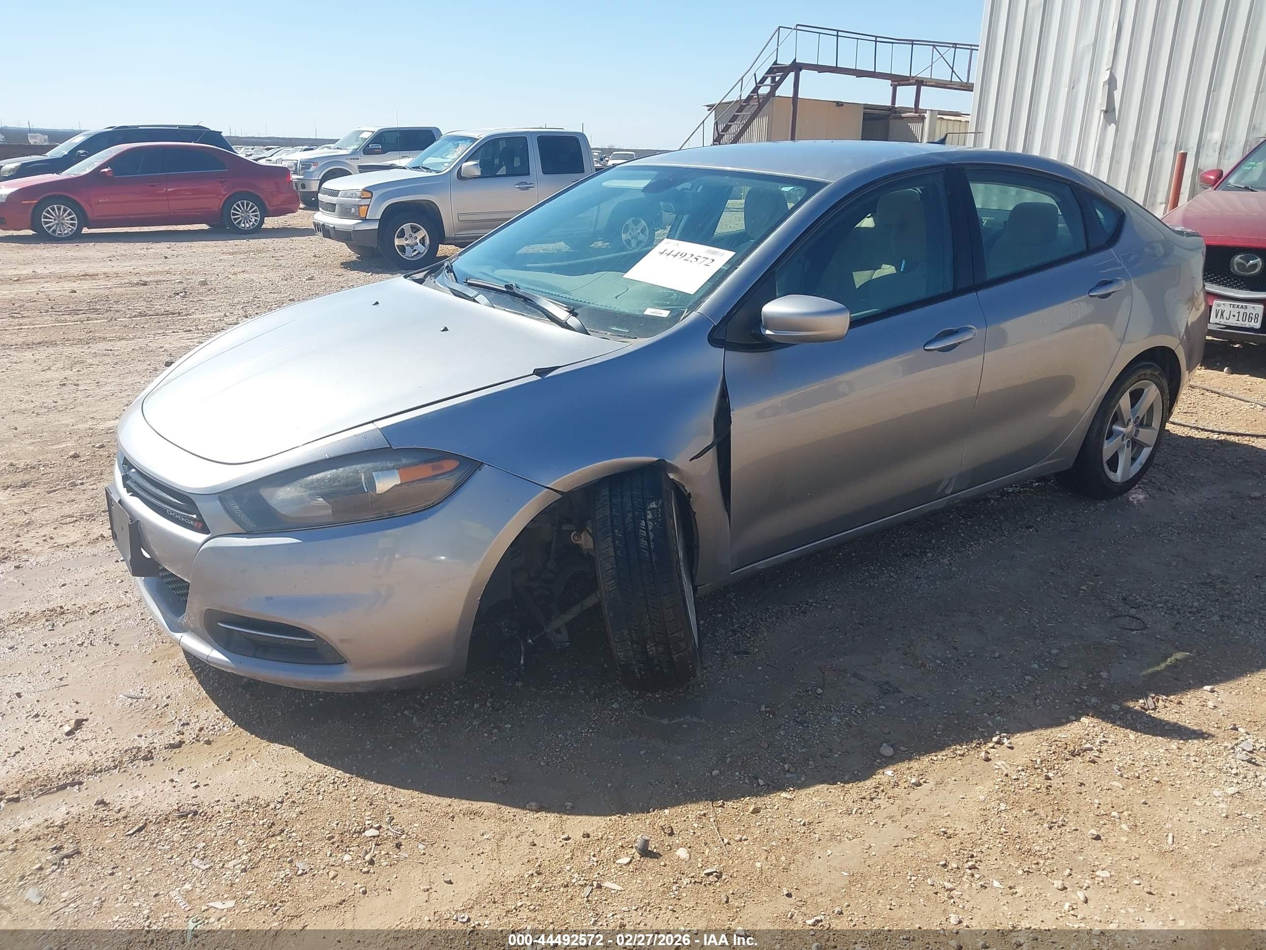 2015 Dodge Dart Sxt Silver vin: 1C3CDFBB3FD192992