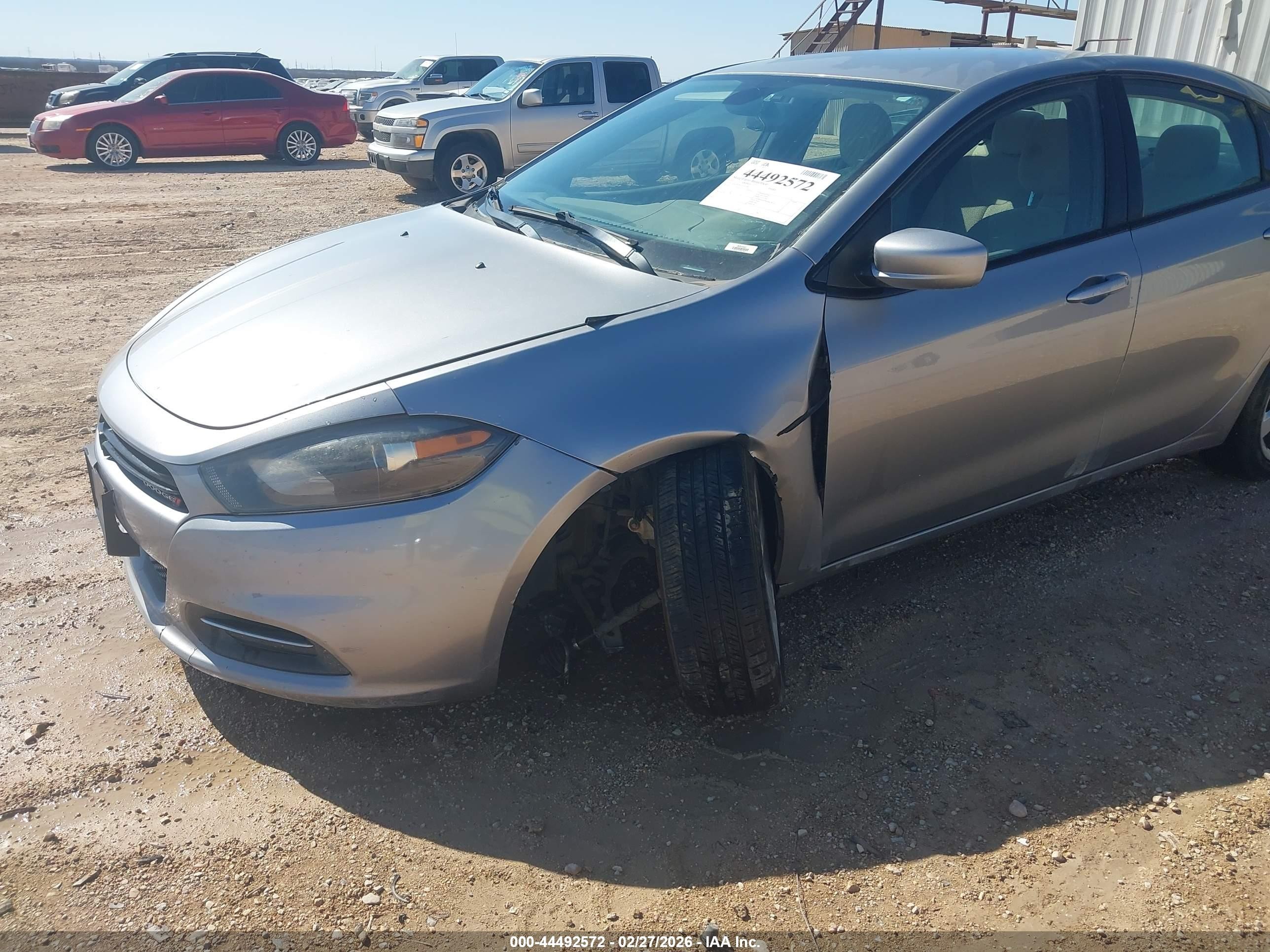 2015 Dodge Dart Sxt Silver vin: 1C3CDFBB3FD192992