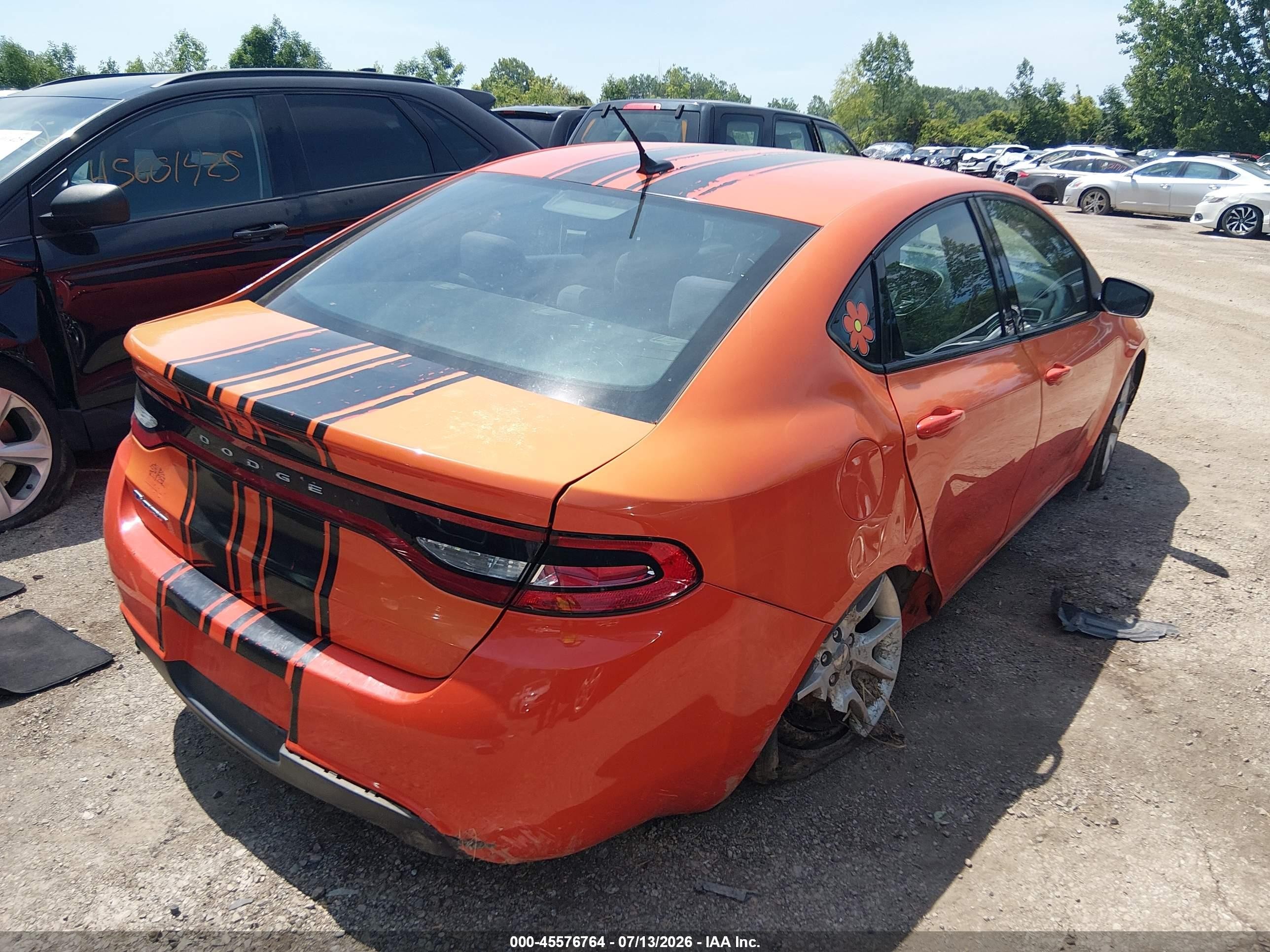 2015 Dodge Dart Sxt Orange vin: 1C3CDFBB3FD252947
