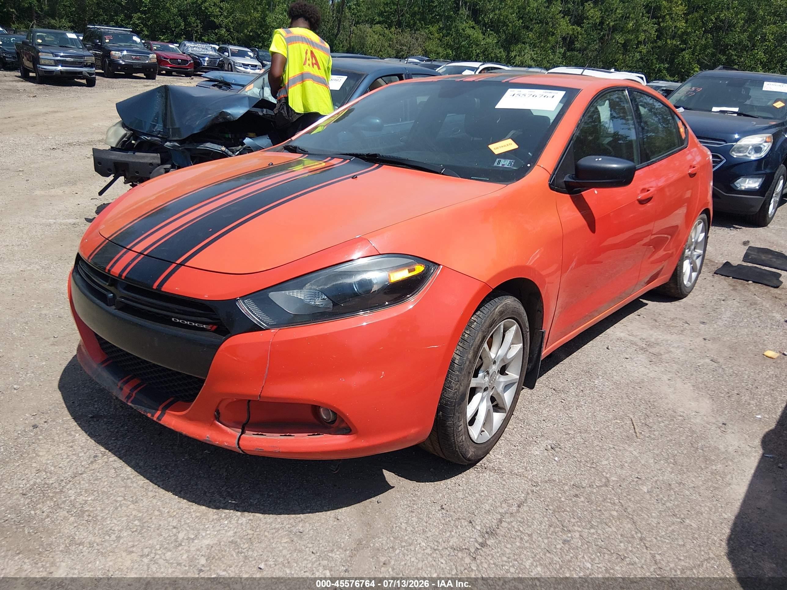 2015 Dodge Dart Sxt Orange vin: 1C3CDFBB3FD252947