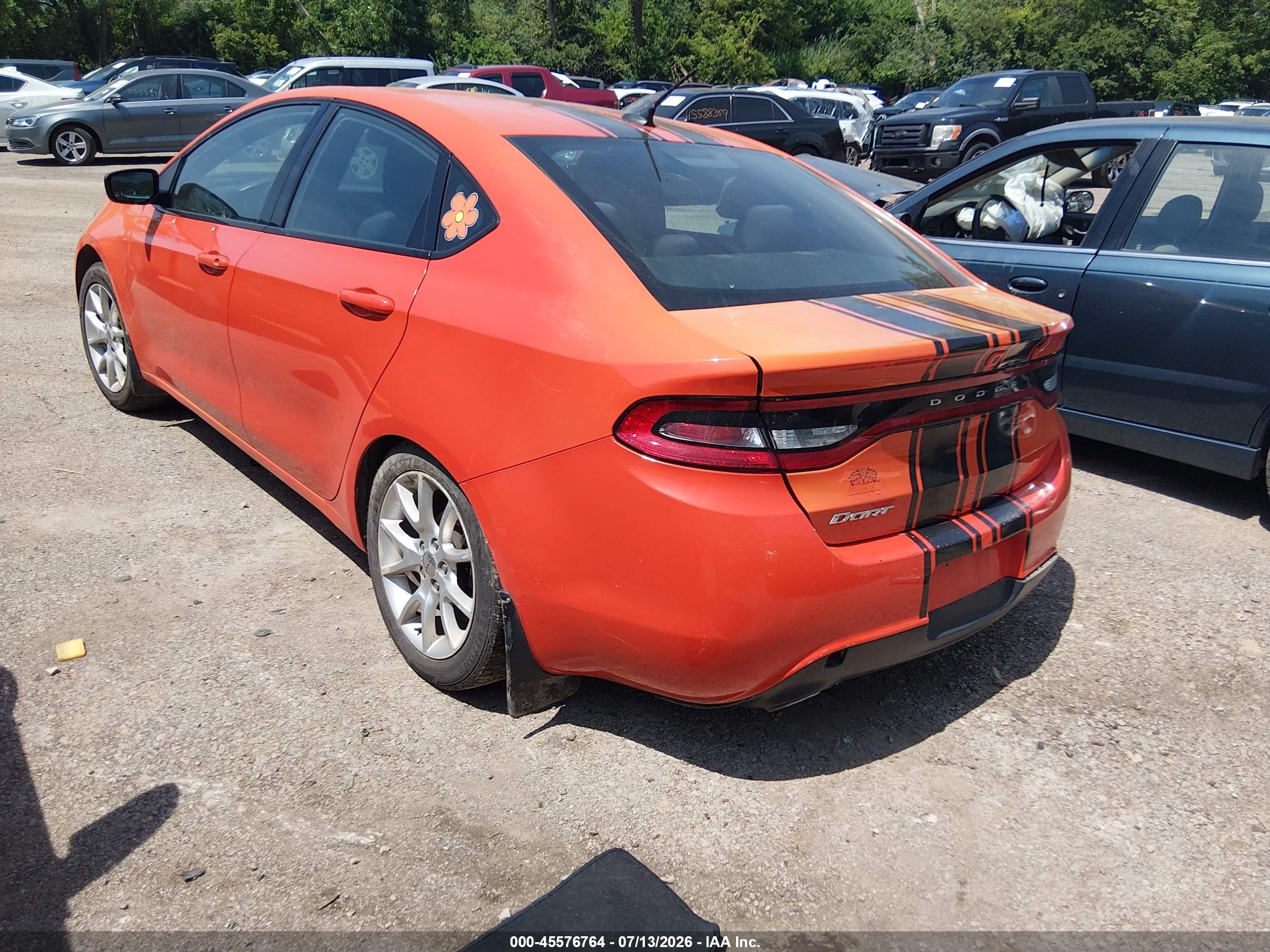 2015 Dodge Dart Sxt Orange vin: 1C3CDFBB3FD252947