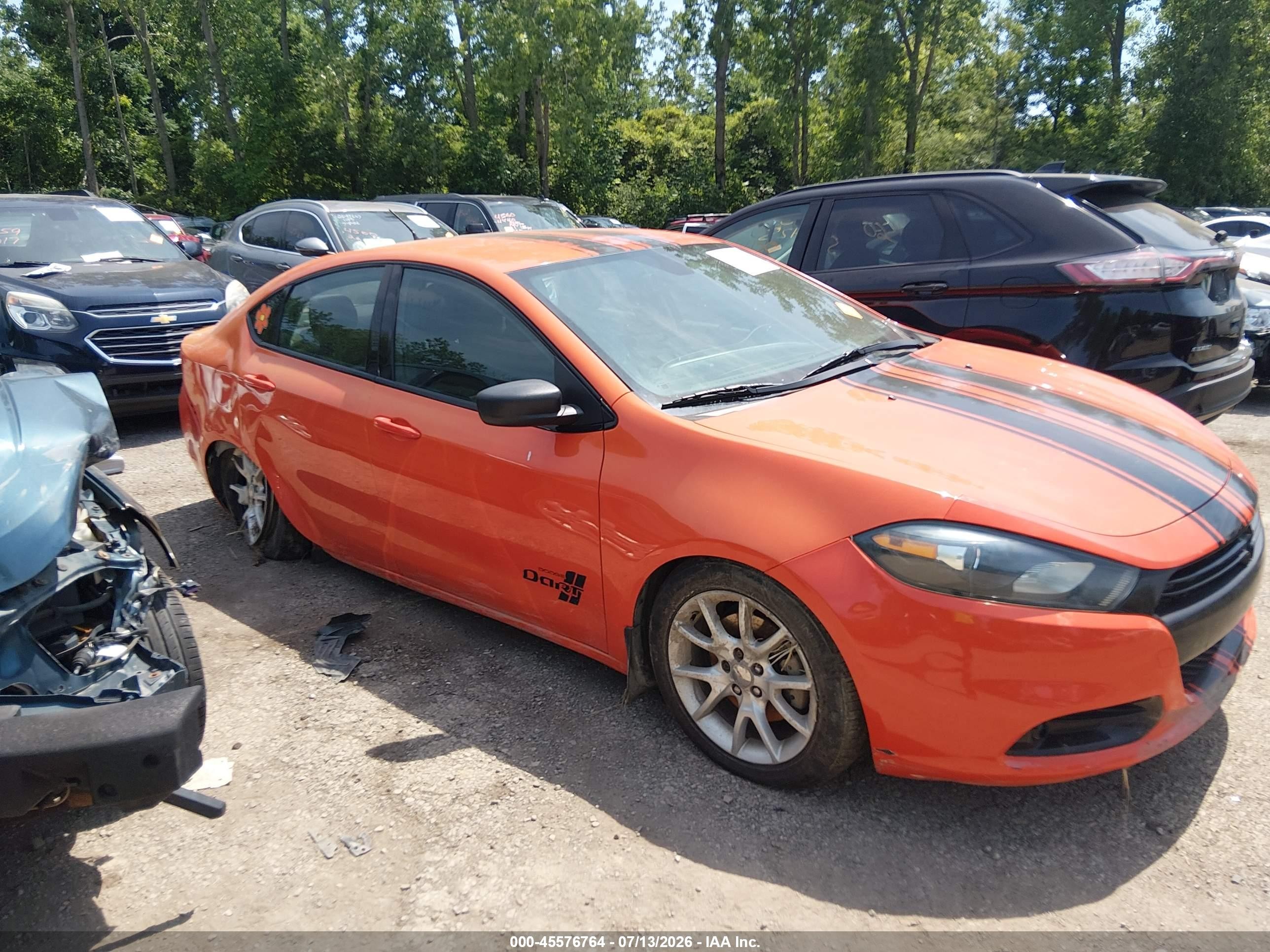 2015 Dodge Dart Sxt Orange vin: 1C3CDFBB3FD252947