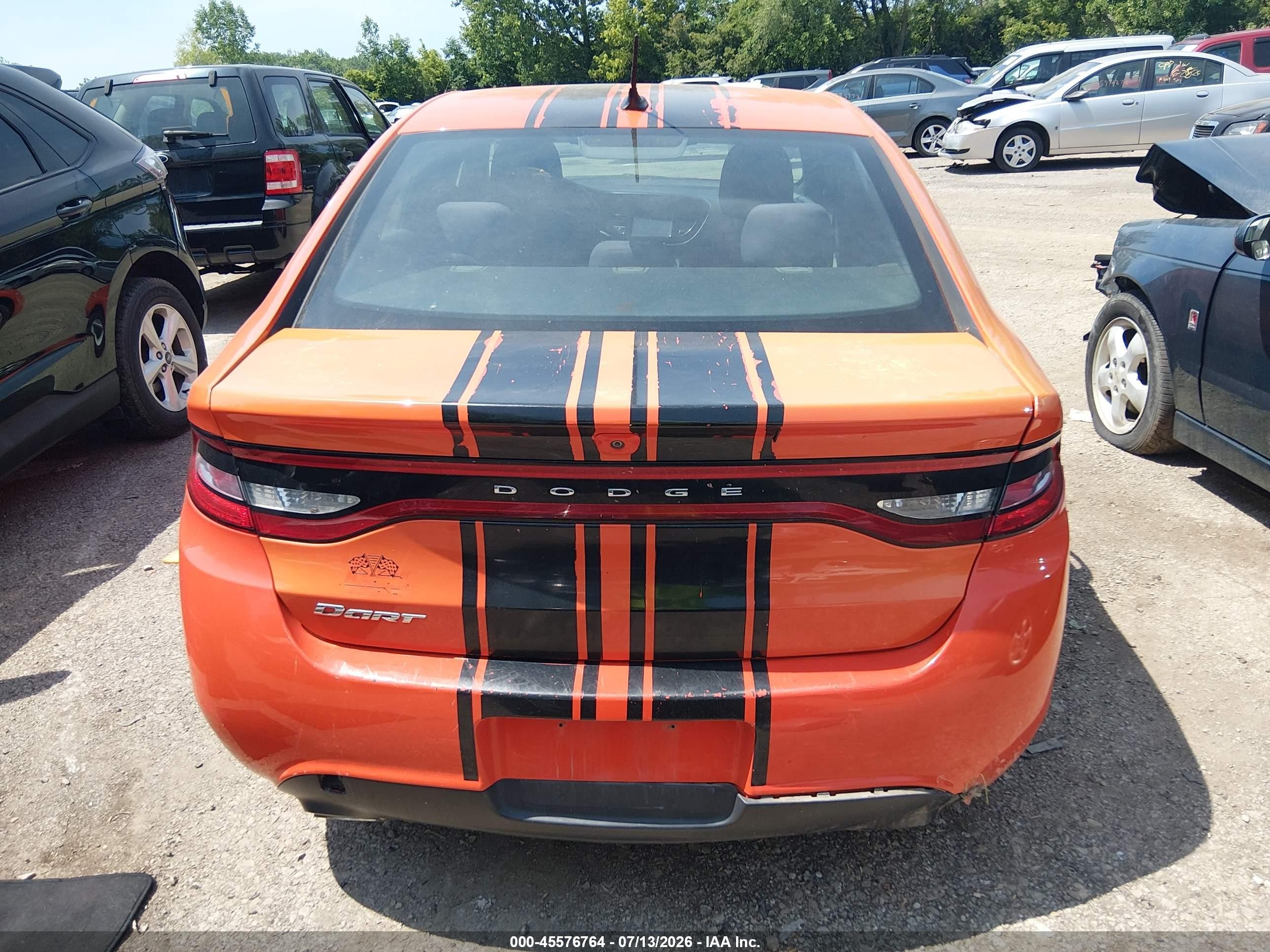 2015 Dodge Dart Sxt Orange vin: 1C3CDFBB3FD252947