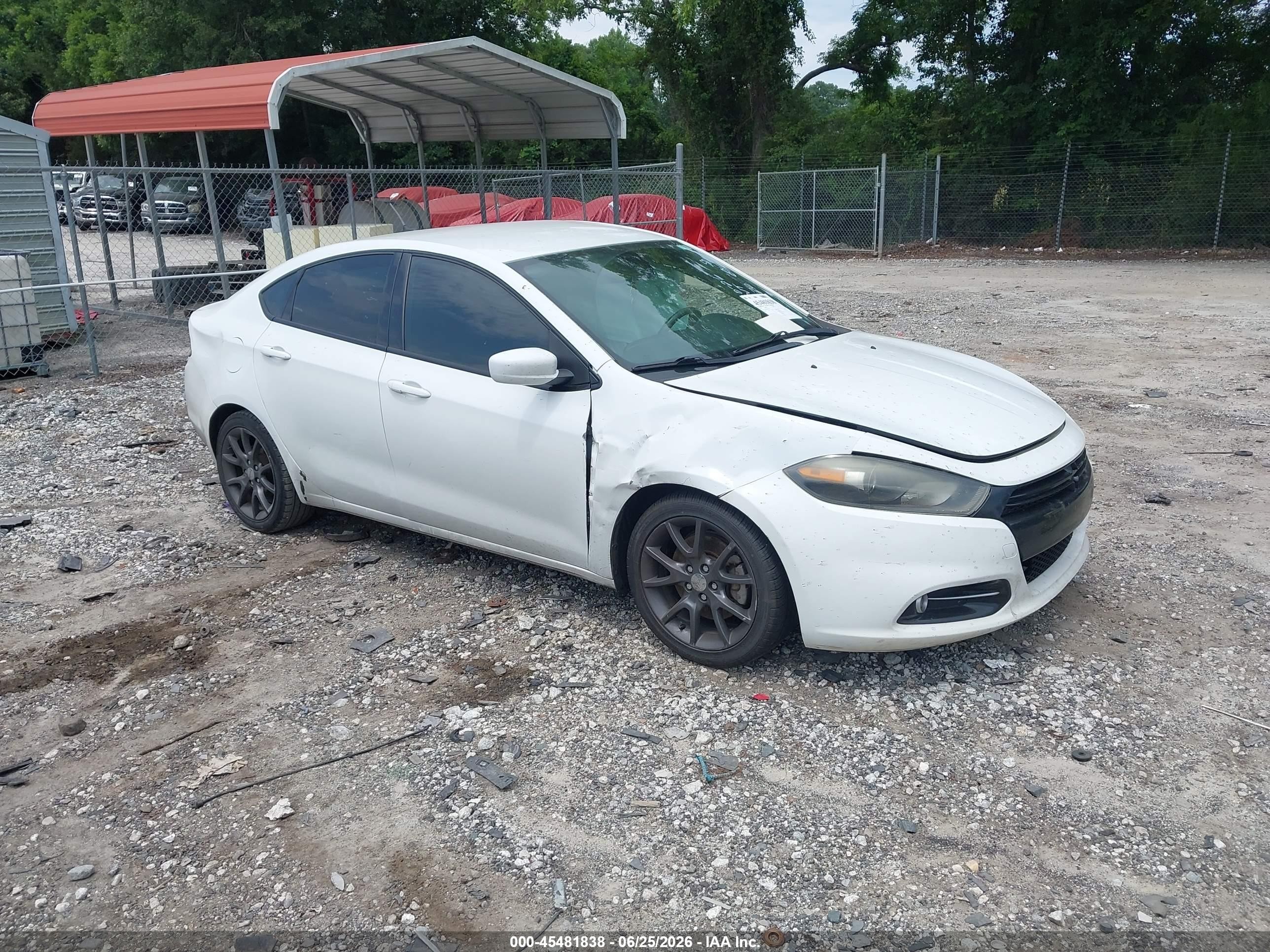 2015 Dodge Dart Sxt White vin: 1C3CDFBB3FD301970