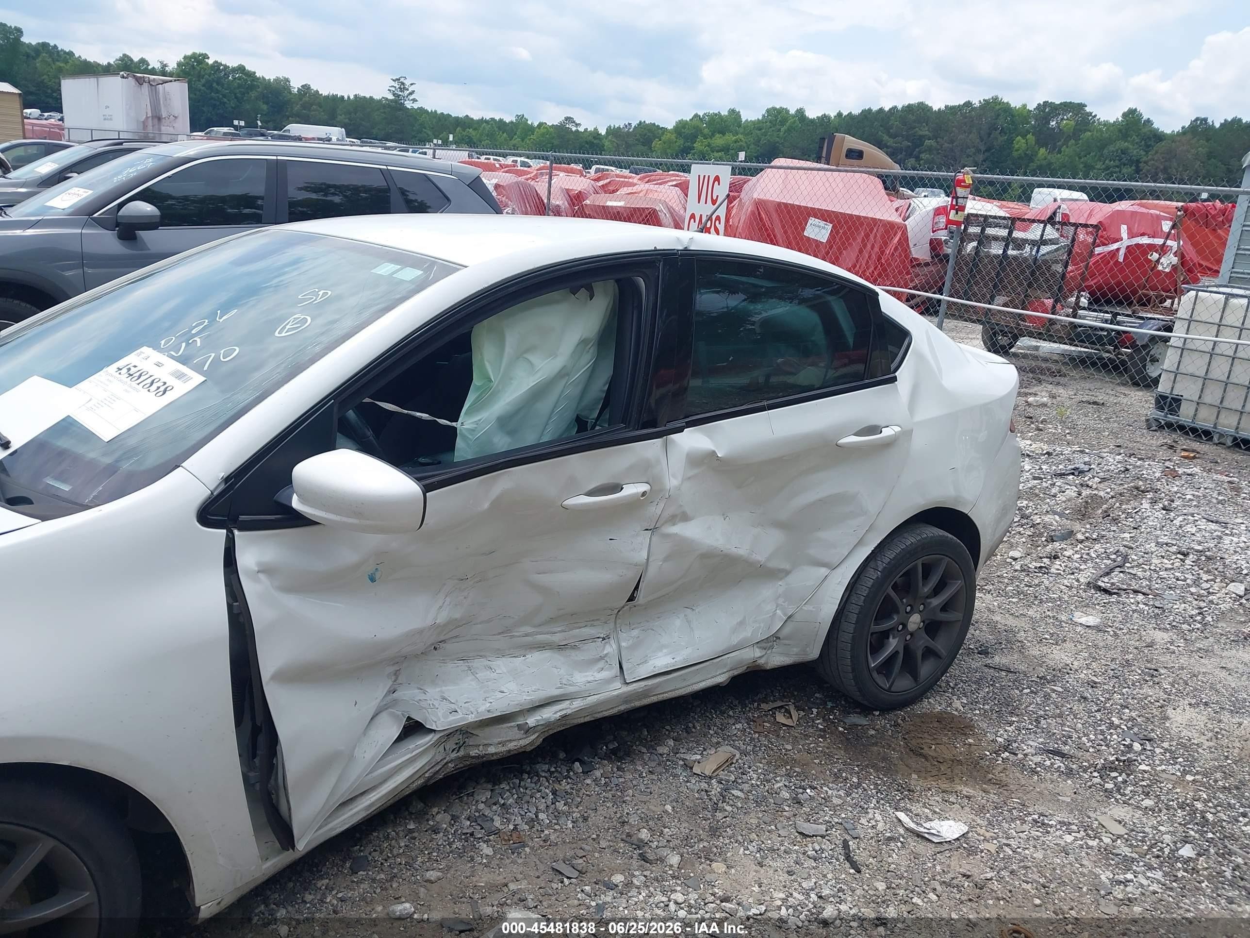 2015 Dodge Dart Sxt White vin: 1C3CDFBB3FD301970