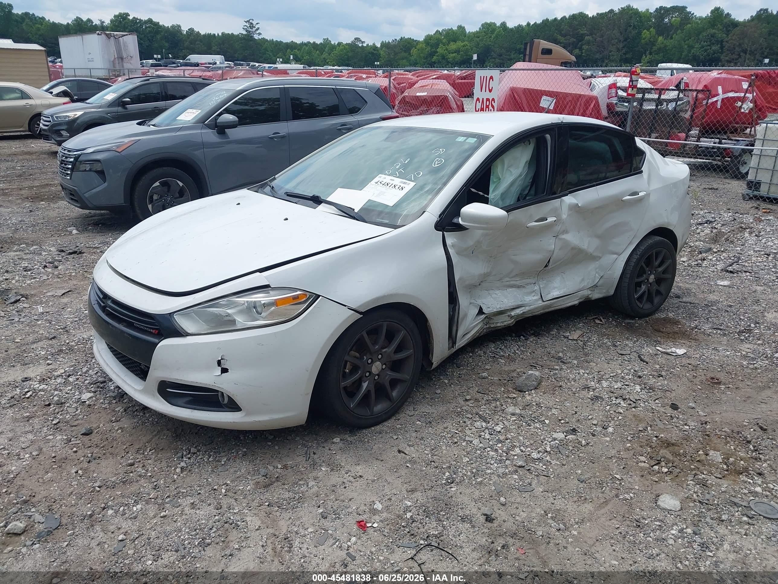2015 Dodge Dart Sxt White vin: 1C3CDFBB3FD301970