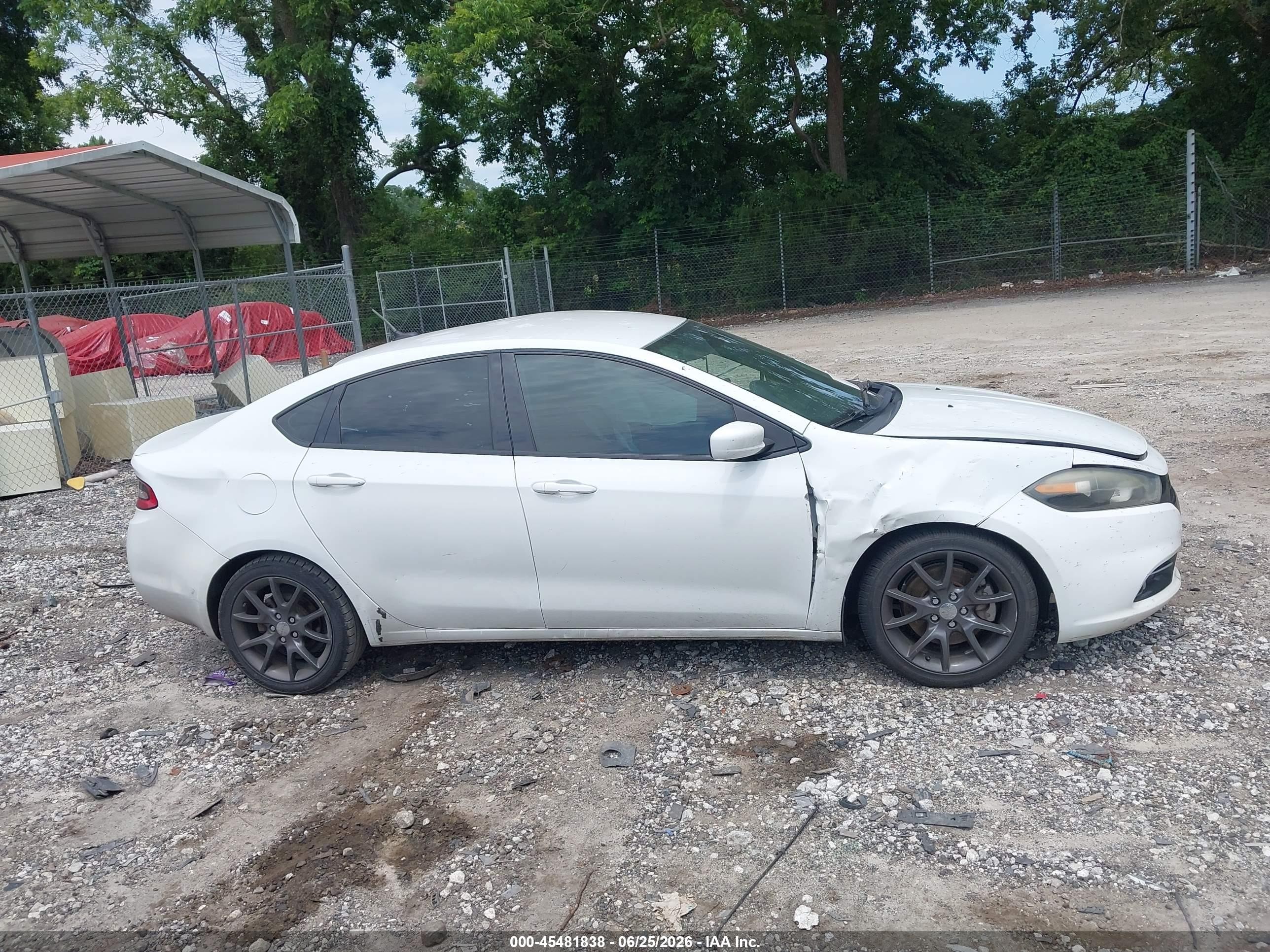 2015 Dodge Dart Sxt White vin: 1C3CDFBB3FD301970