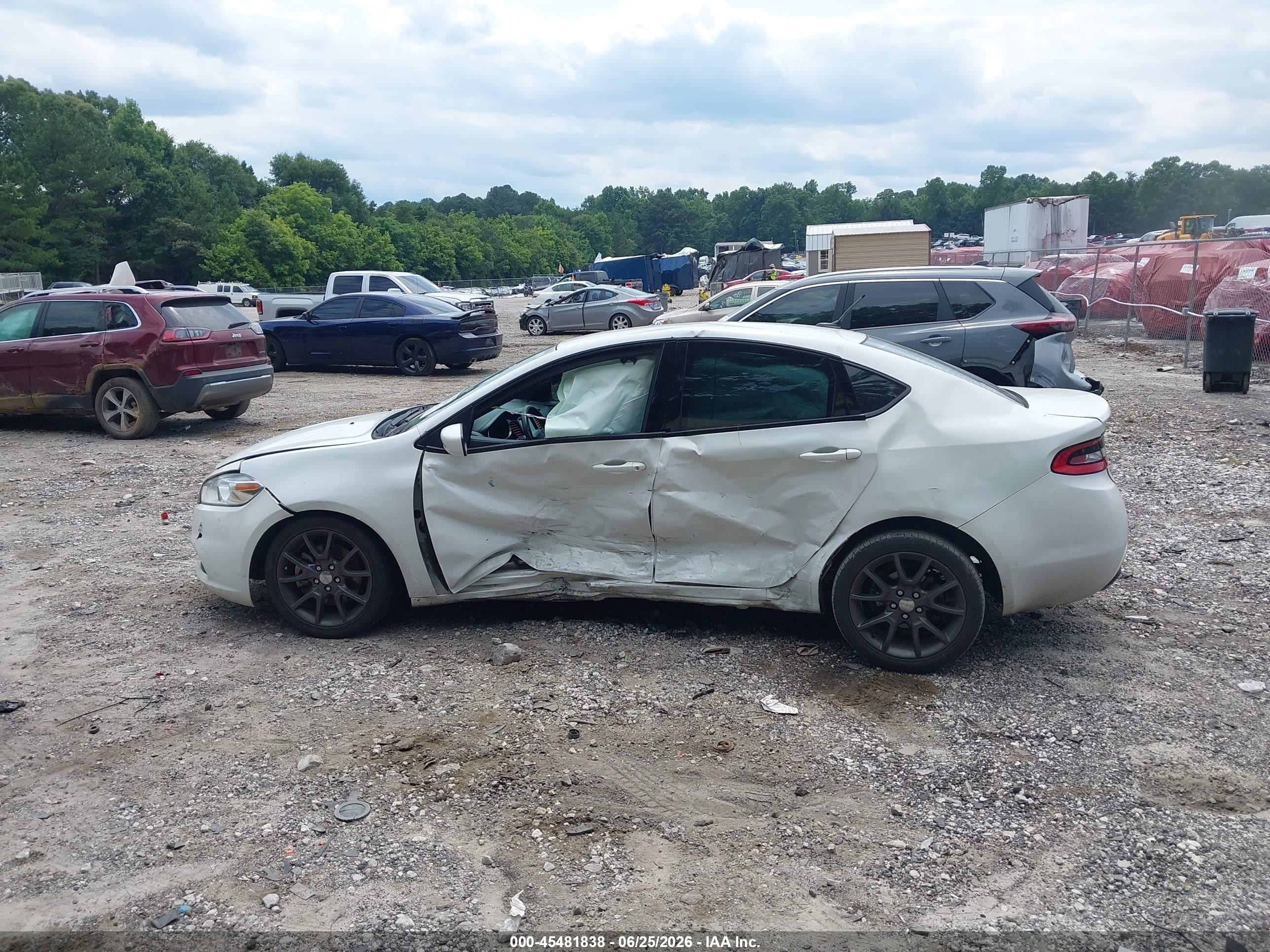 2015 Dodge Dart Sxt White vin: 1C3CDFBB3FD301970