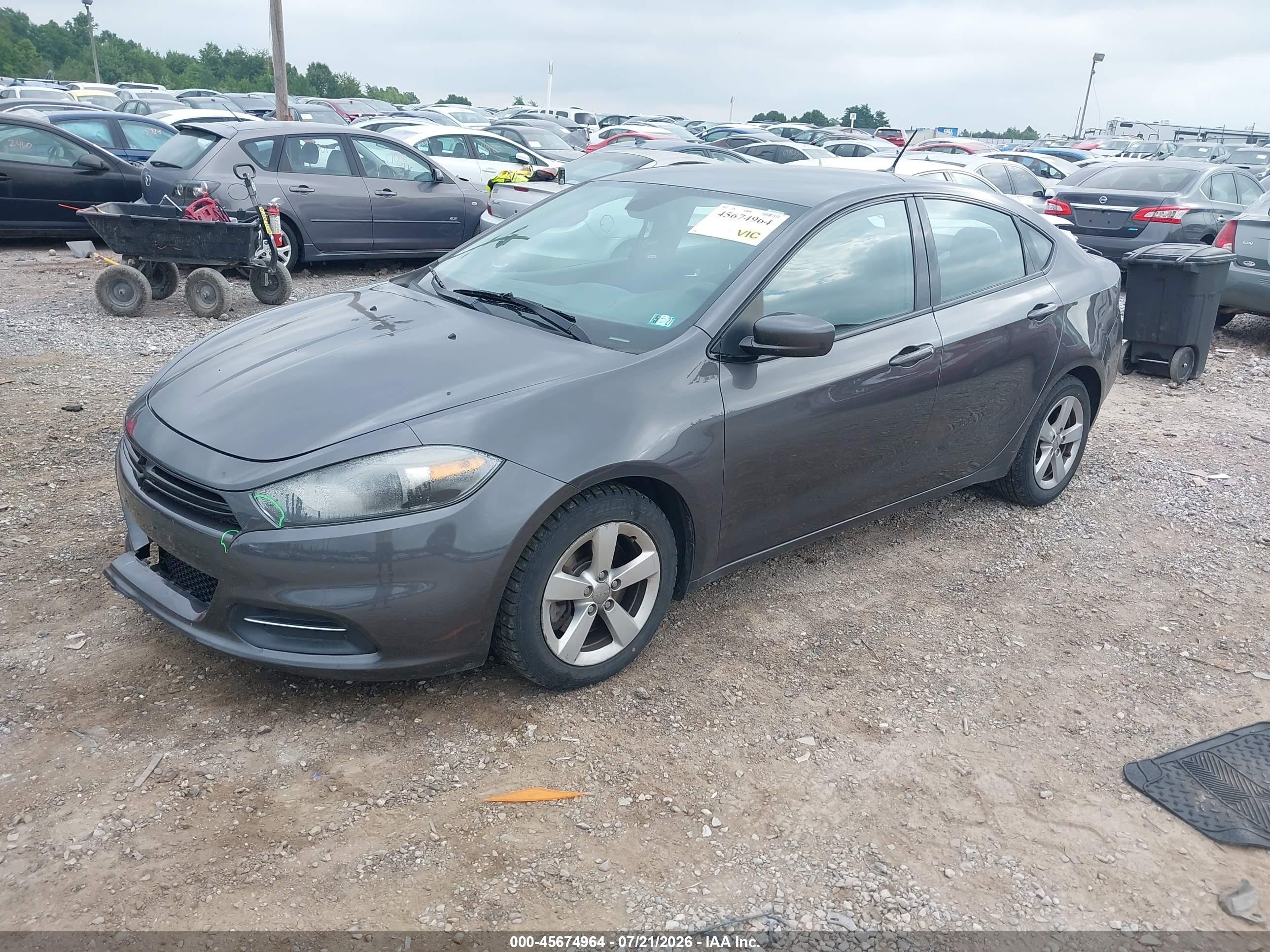 2015 Dodge Dart Sxt Gray vin: 1C3CDFBB3FD306442