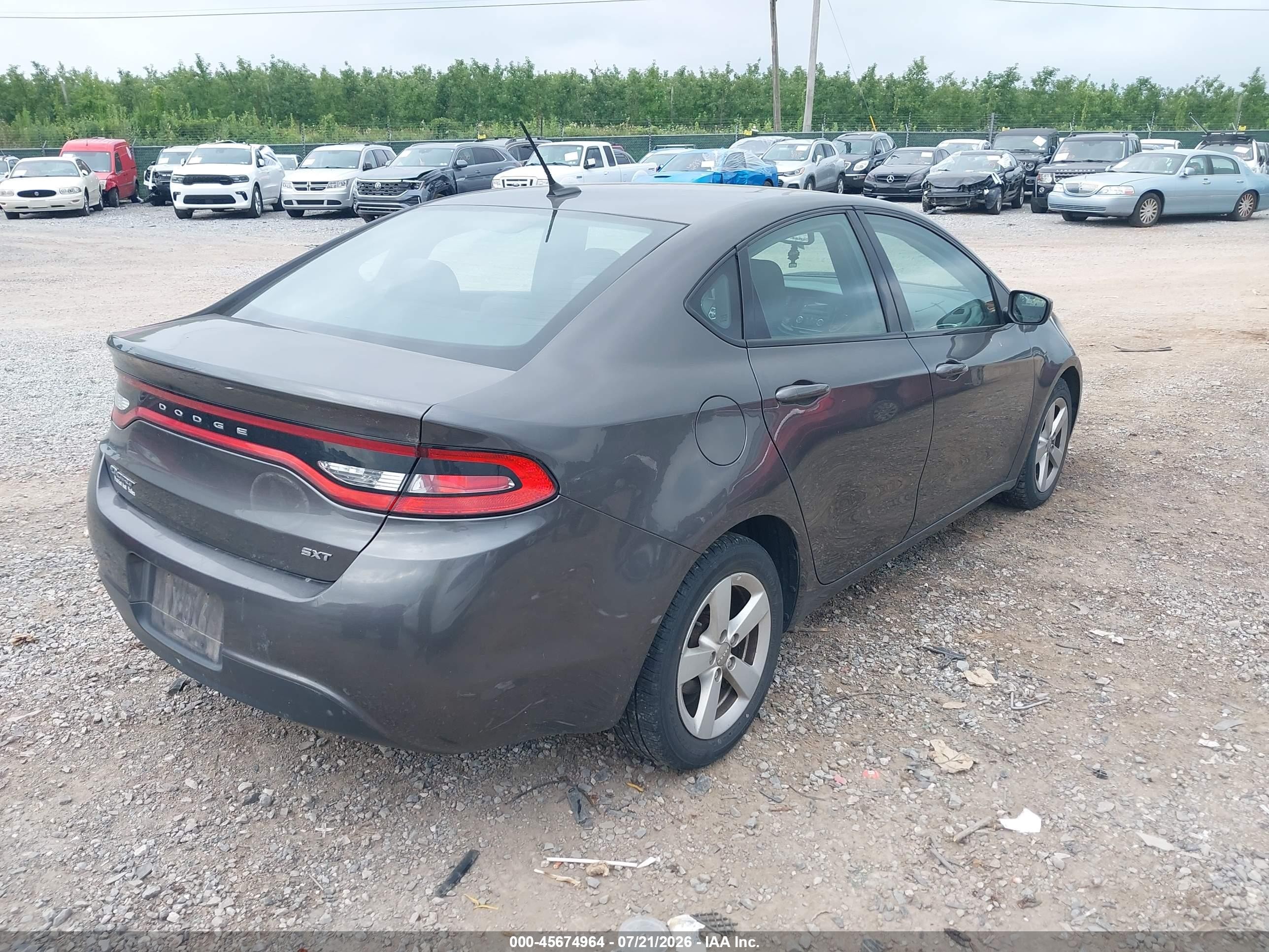 2015 Dodge Dart Sxt Gray vin: 1C3CDFBB3FD306442