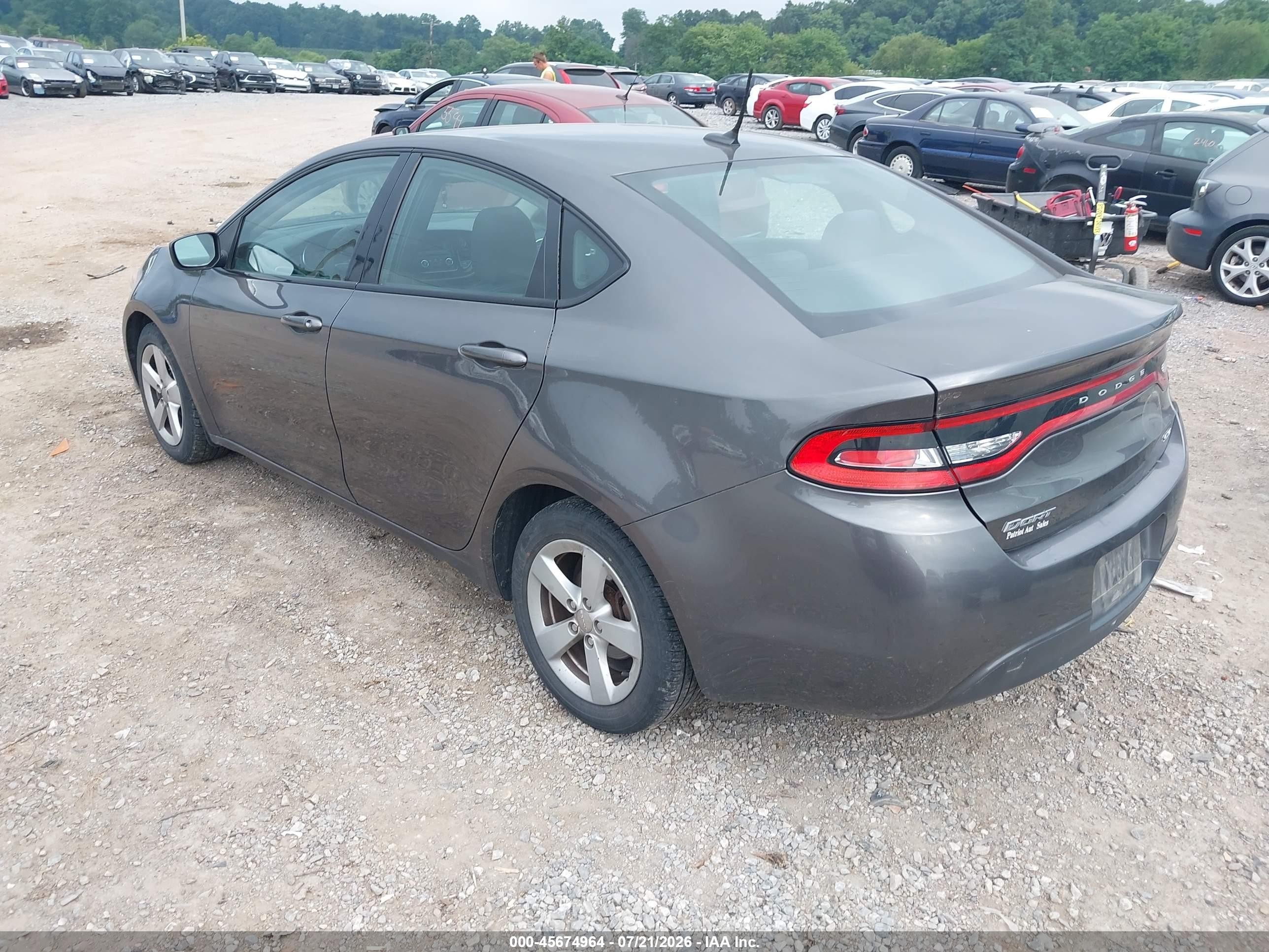 2015 Dodge Dart Sxt Gray vin: 1C3CDFBB3FD306442