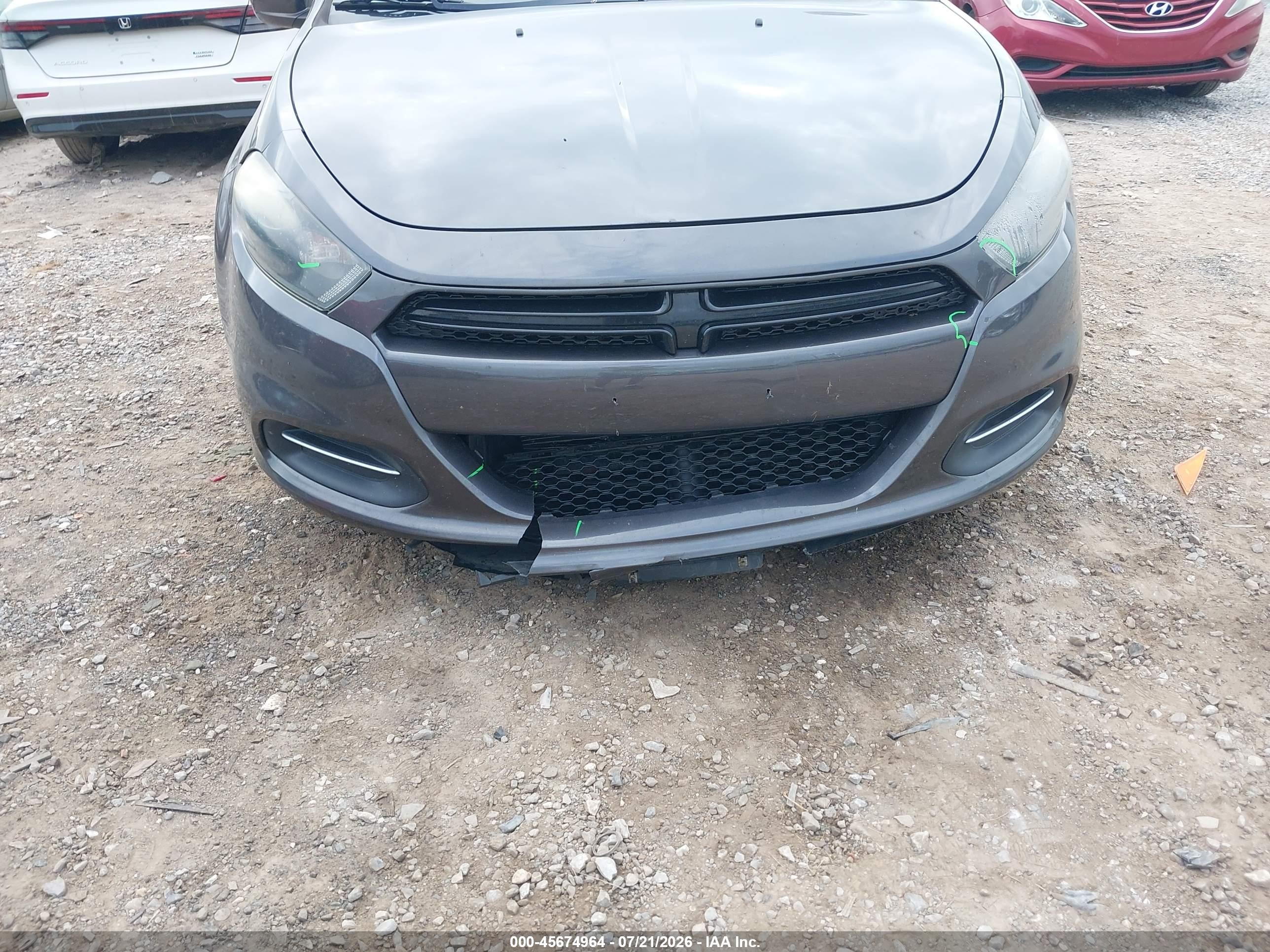 2015 Dodge Dart Sxt Gray vin: 1C3CDFBB3FD306442