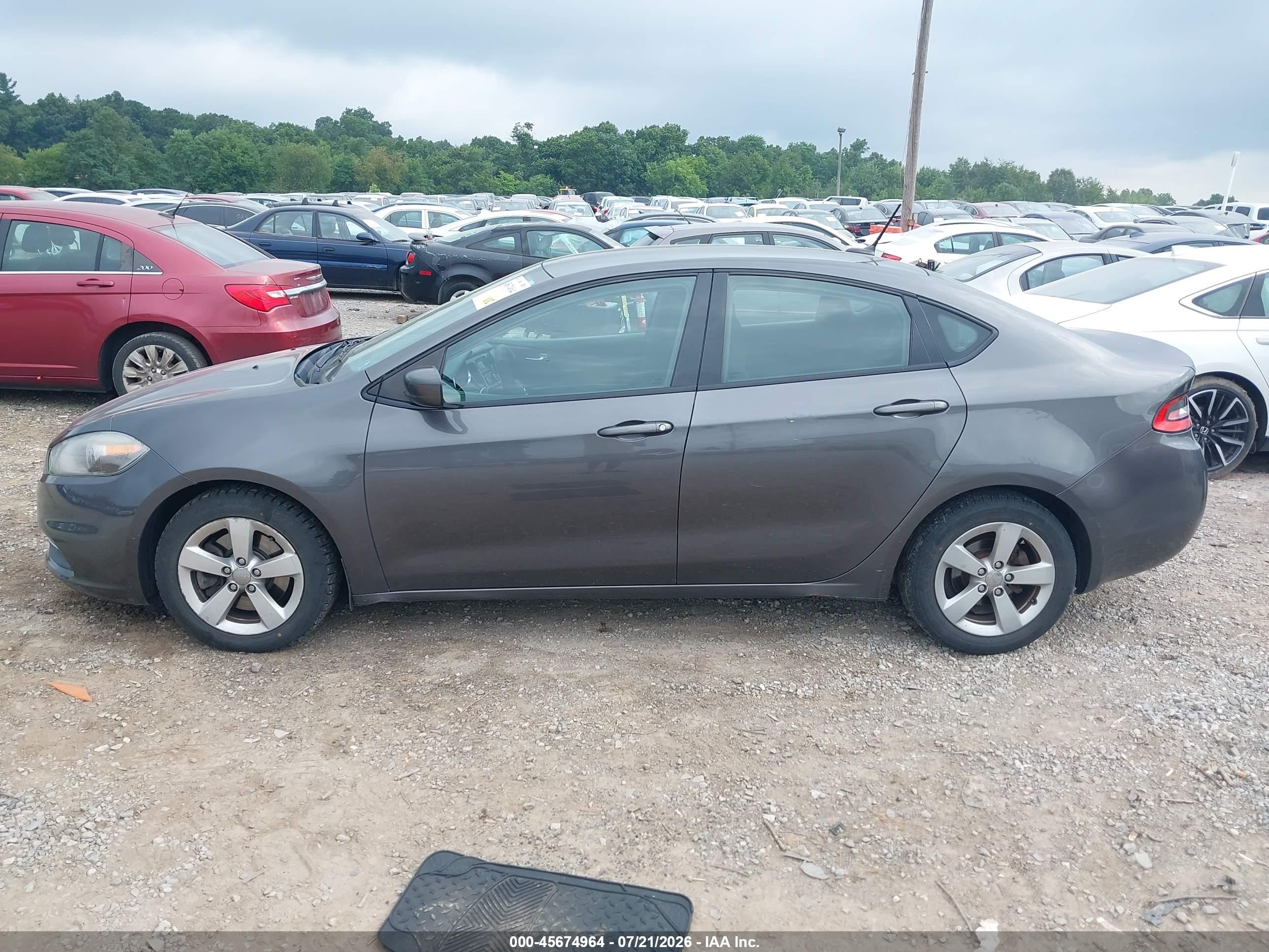 2015 Dodge Dart Sxt Gray vin: 1C3CDFBB3FD306442