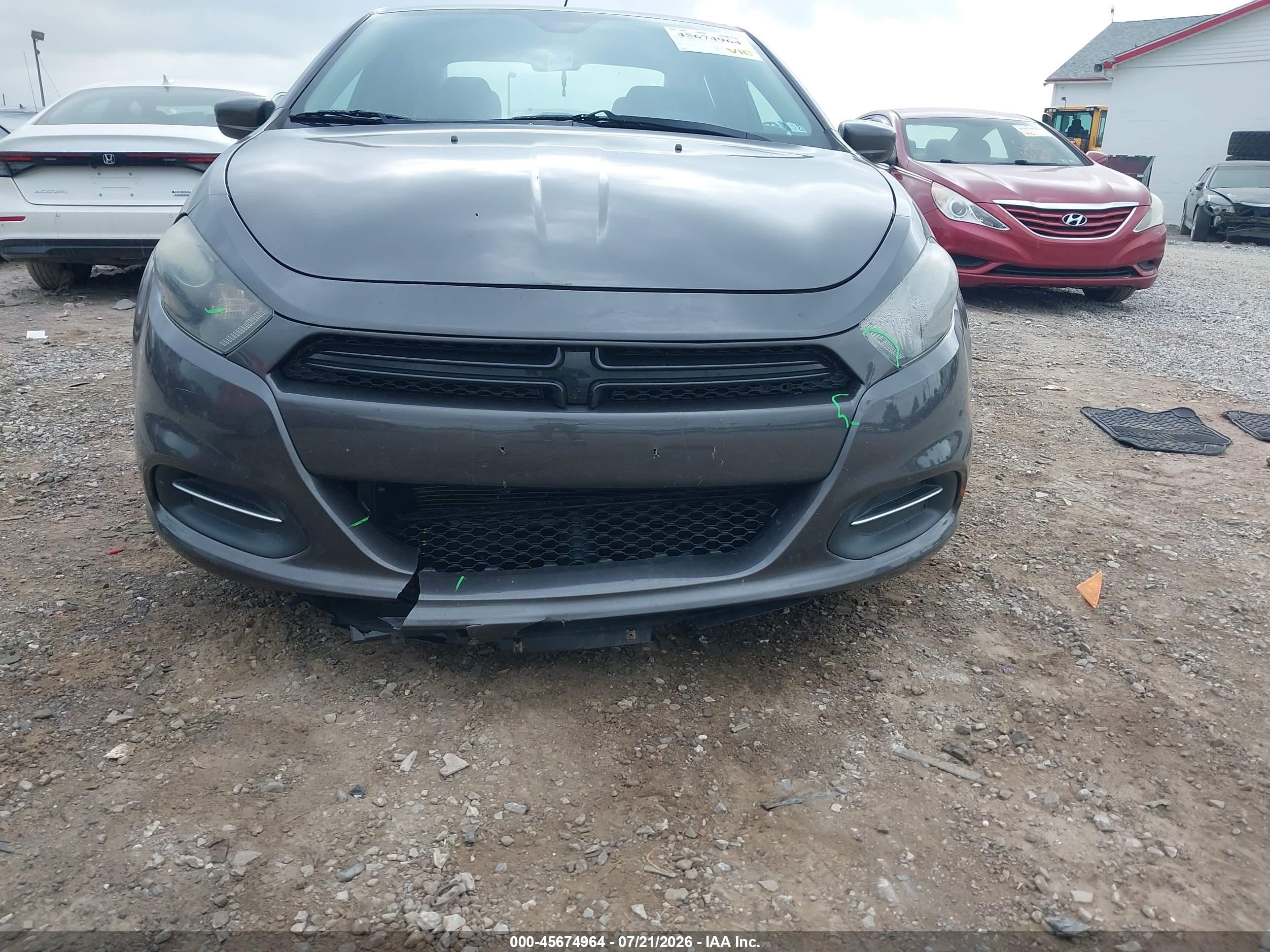 2015 Dodge Dart Sxt Gray vin: 1C3CDFBB3FD306442