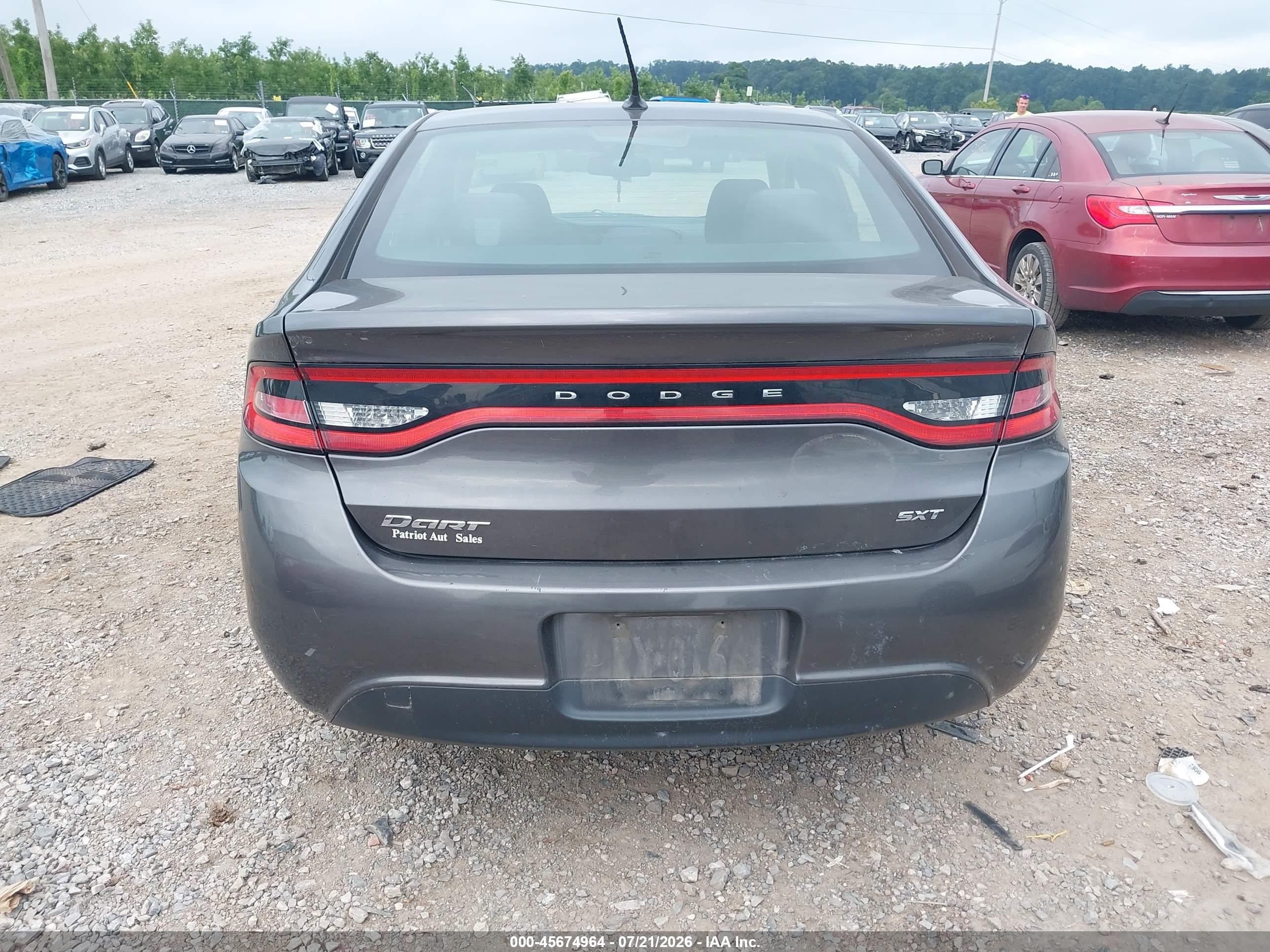 2015 Dodge Dart Sxt Gray vin: 1C3CDFBB3FD306442