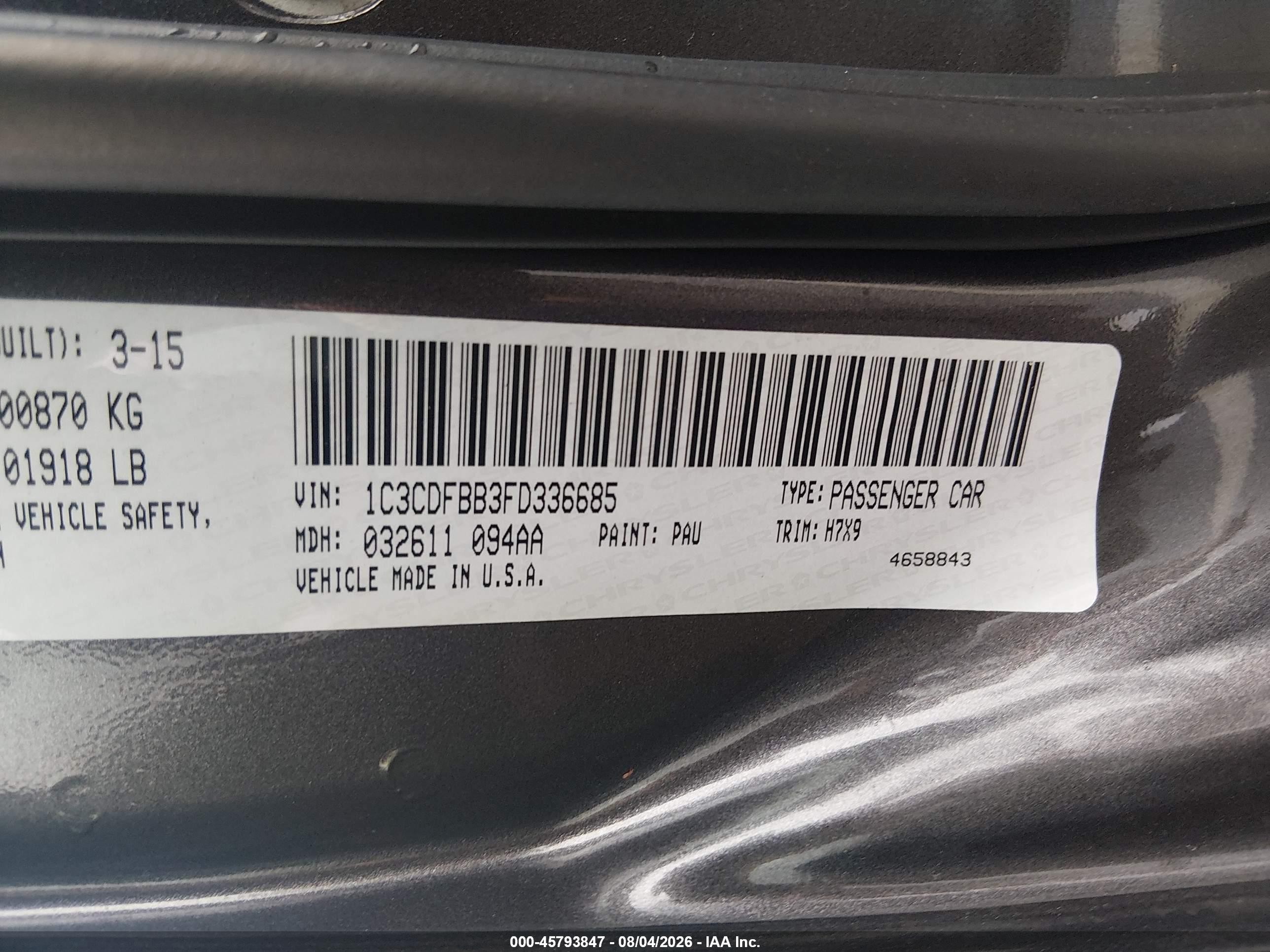2015 Dodge Dart Sxt Beige vin: 1C3CDFBB3FD336685