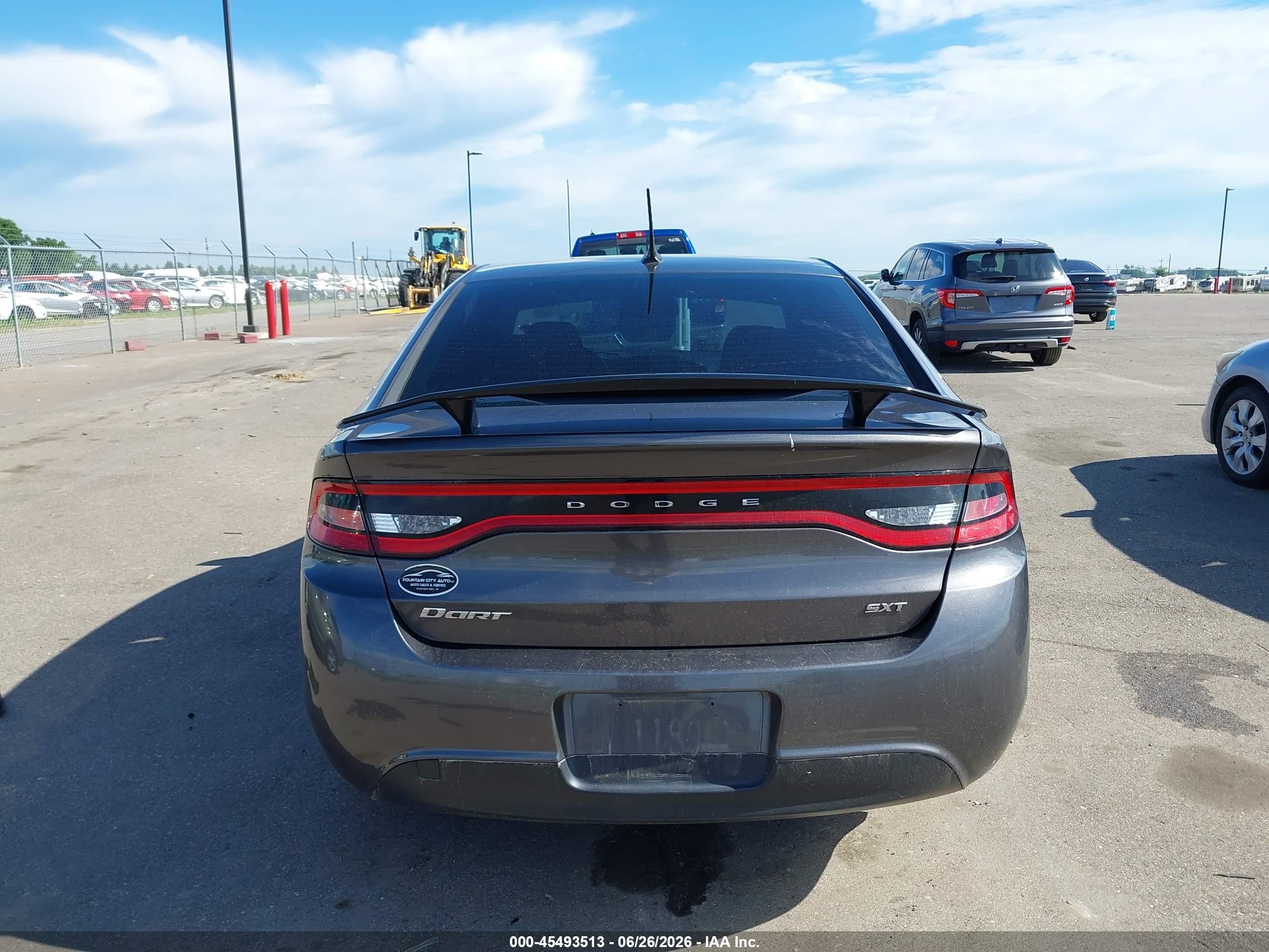 2015 Dodge Dart Sxt Gray vin: 1C3CDFBB3FD364440
