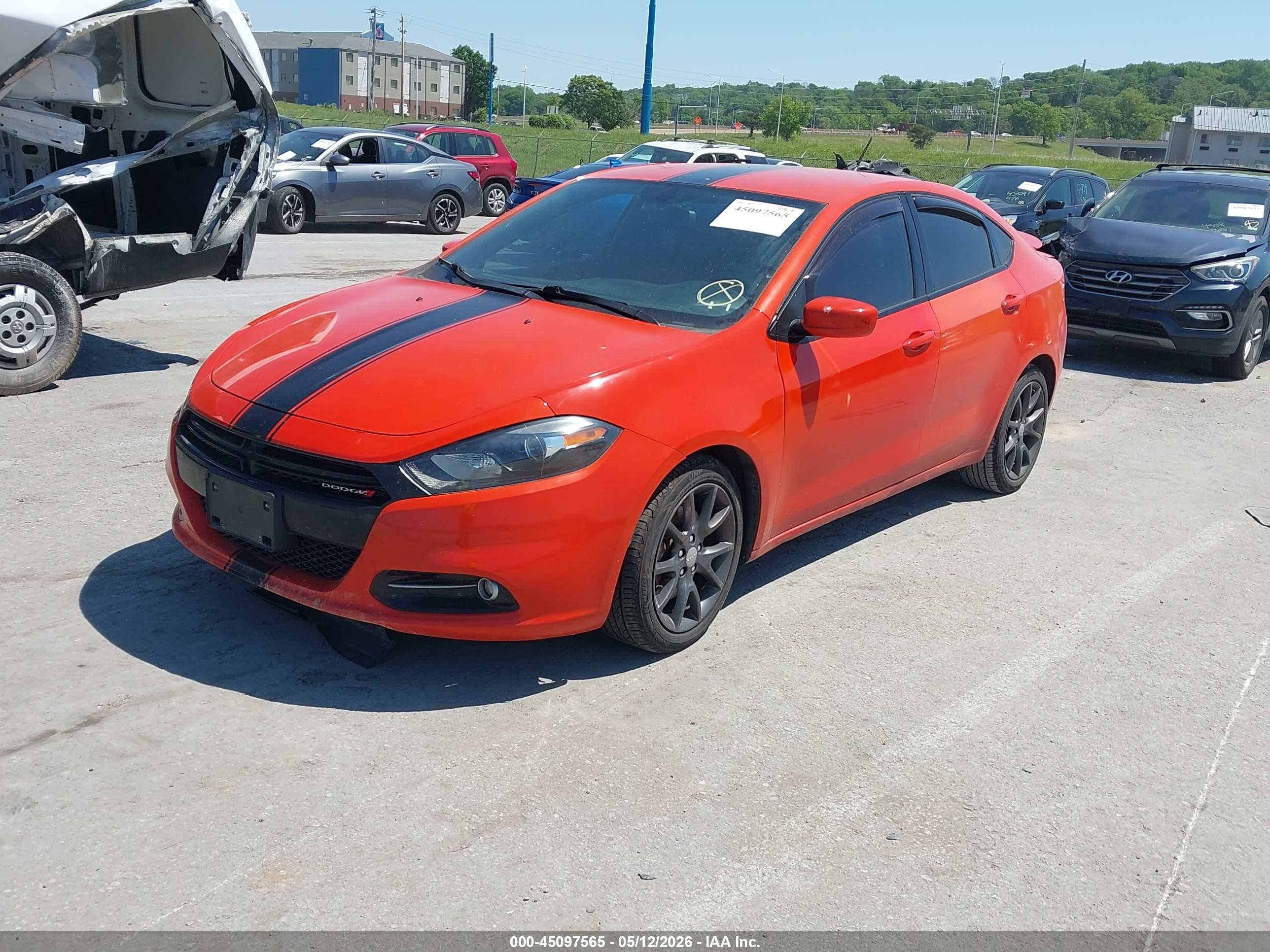 2015 Dodge Dart Sxt Orange vin: 1C3CDFBB3FD375843