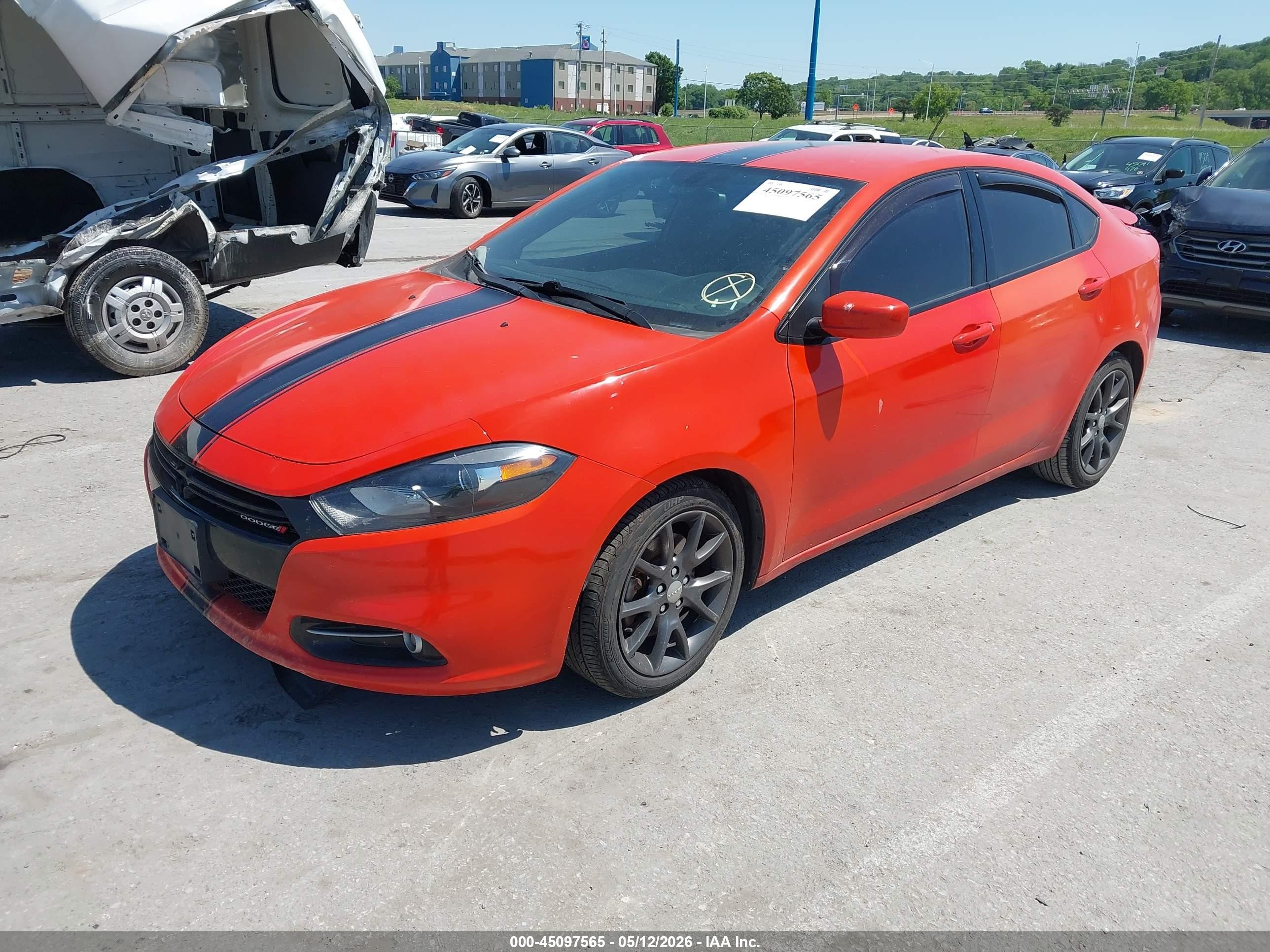 2015 Dodge Dart Sxt Orange vin: 1C3CDFBB3FD375843