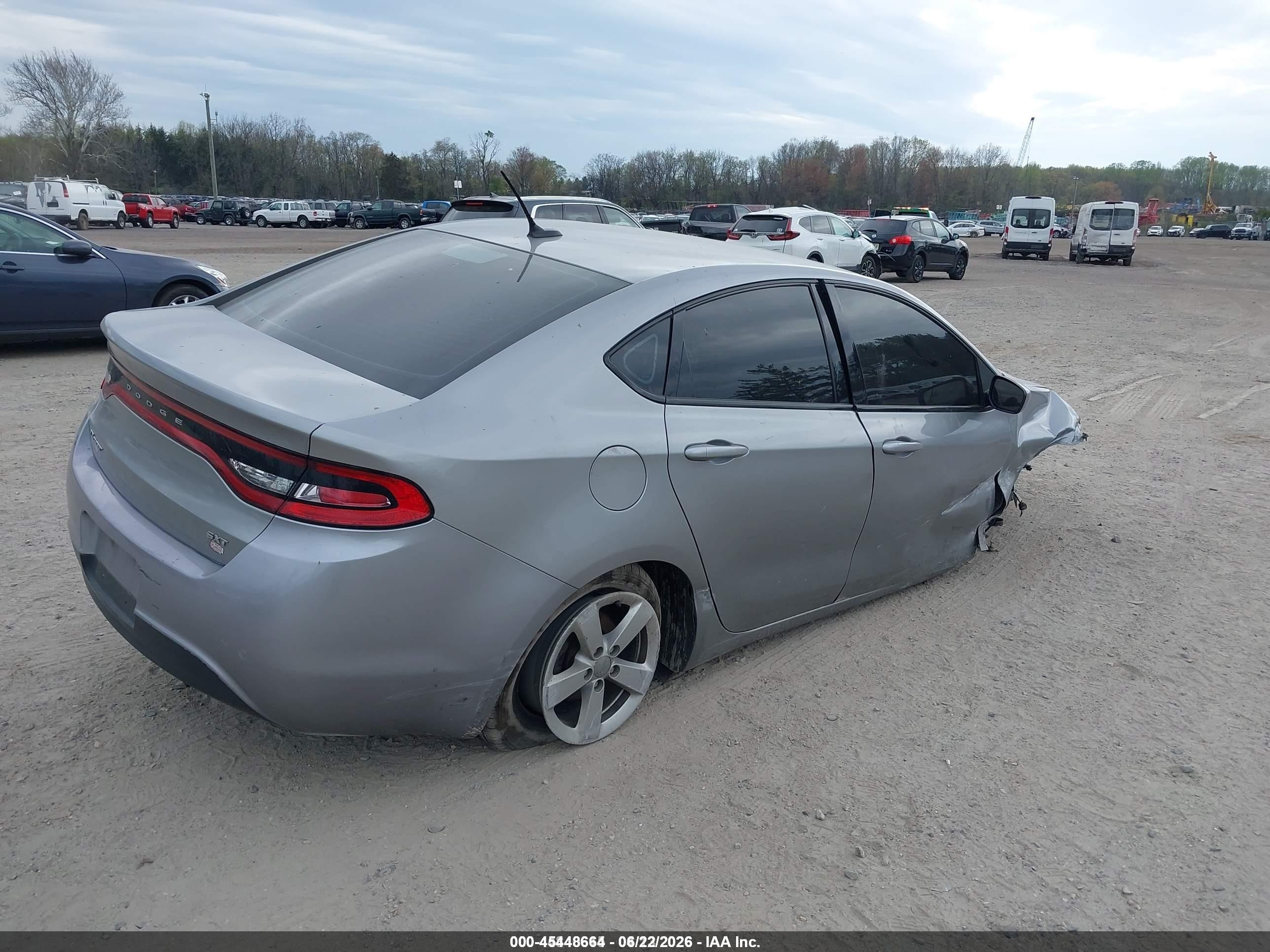 2015 Dodge Dart Sxt Silver vin: 1C3CDFBB3FD420425