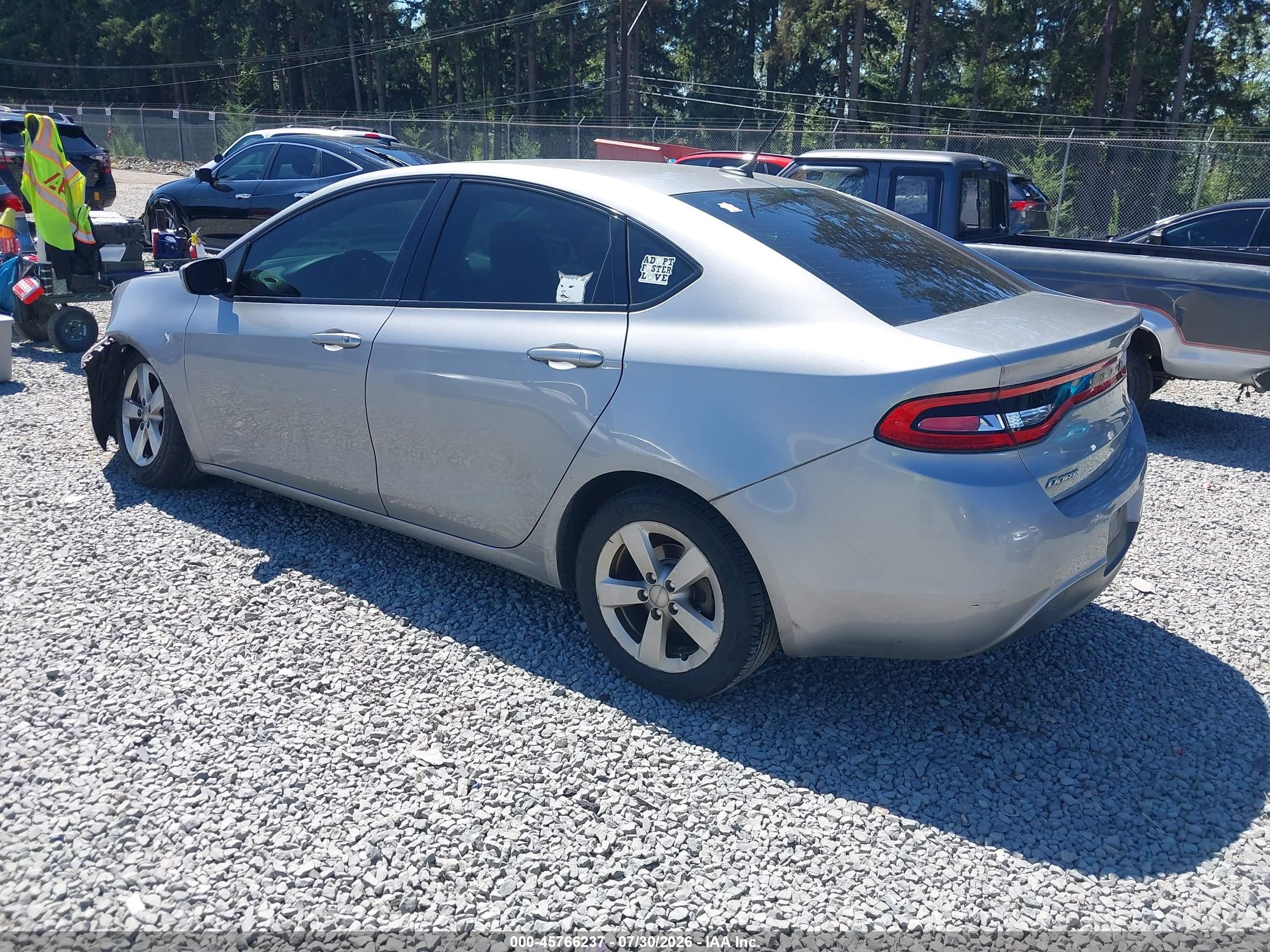 2016 Dodge Dart Sxt Silver vin: 1C3CDFBB3GD515536