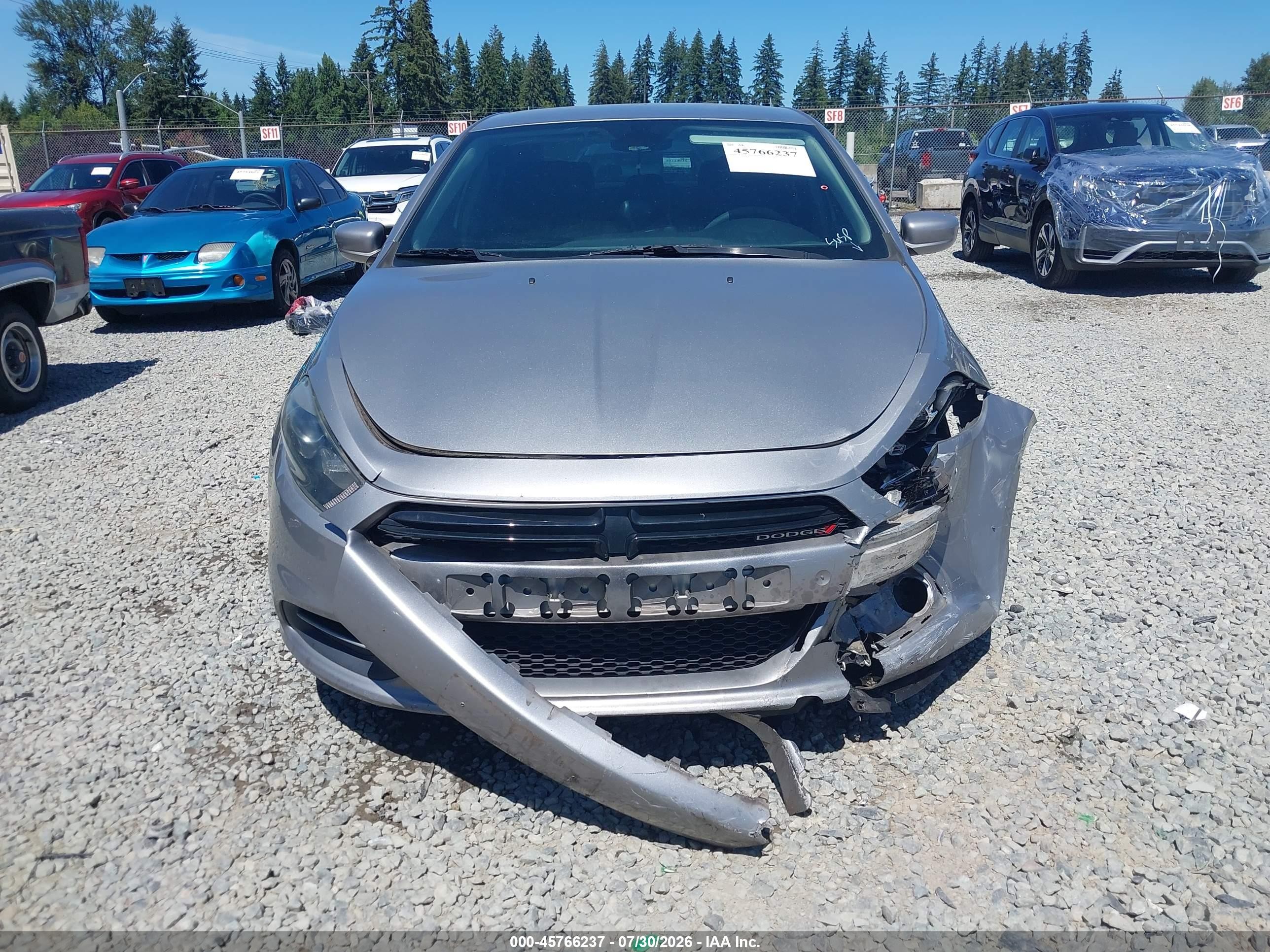 2016 Dodge Dart Sxt Silver vin: 1C3CDFBB3GD515536