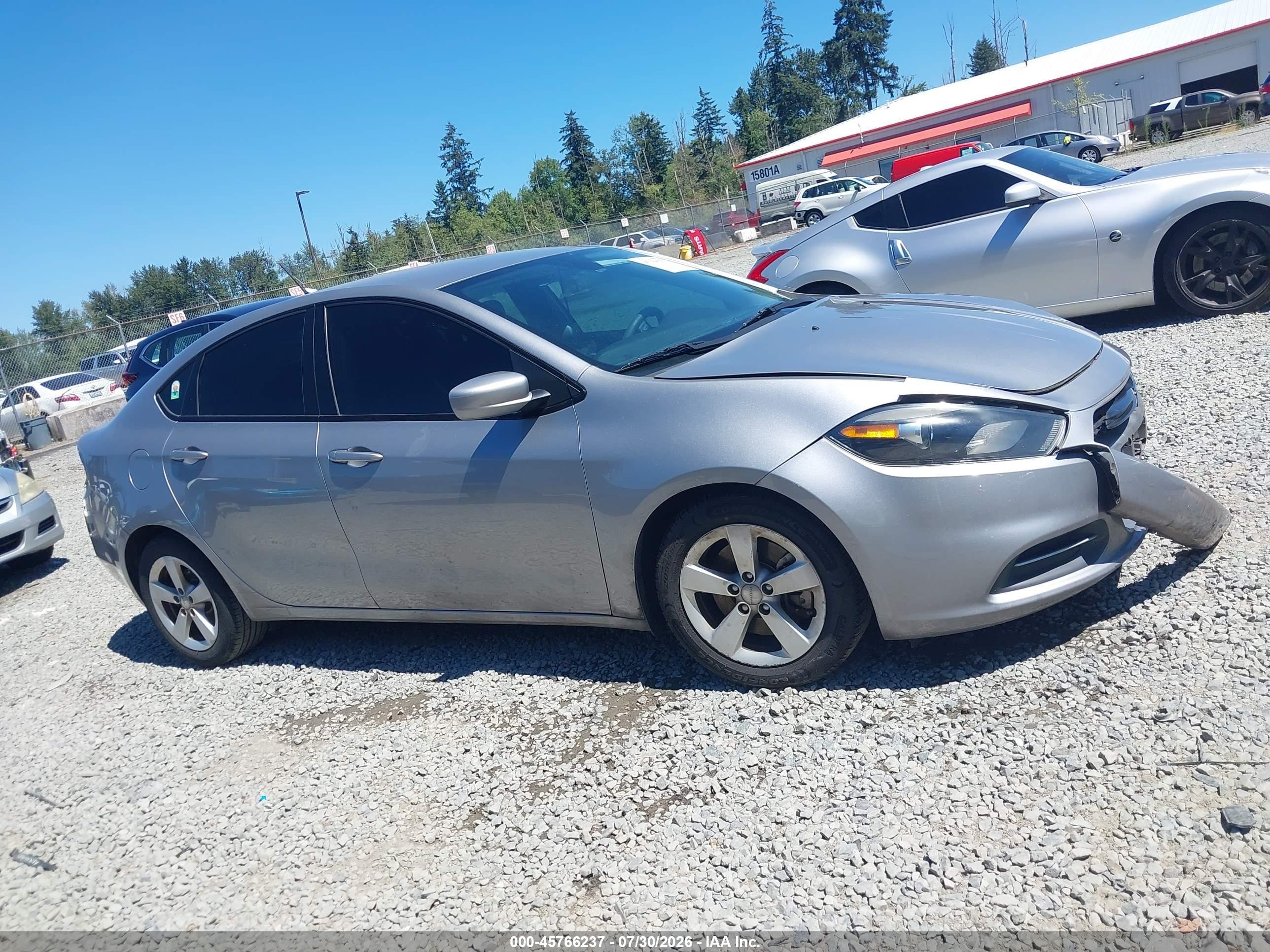 2016 Dodge Dart Sxt Silver vin: 1C3CDFBB3GD515536