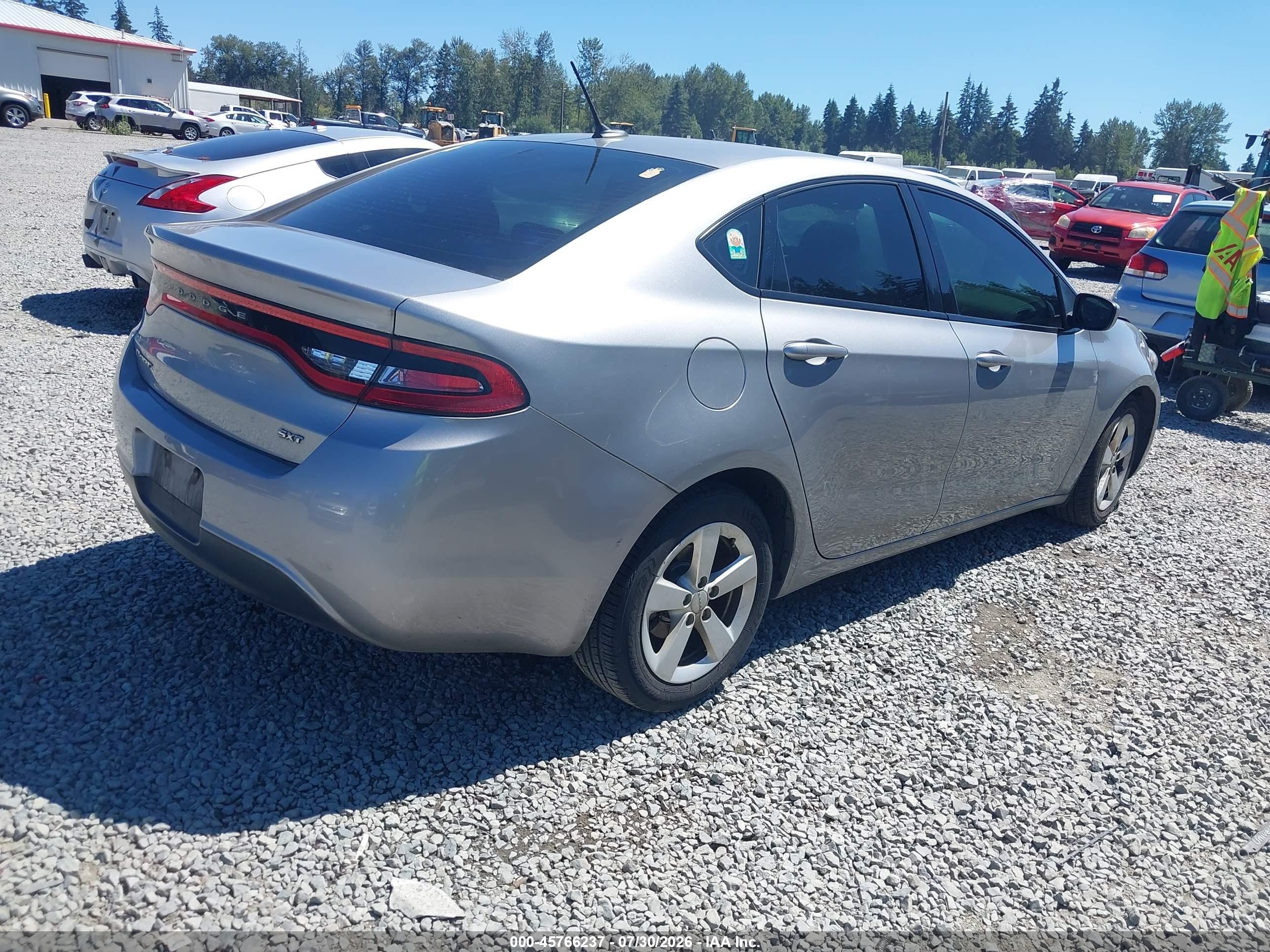 2016 Dodge Dart Sxt Silver vin: 1C3CDFBB3GD515536