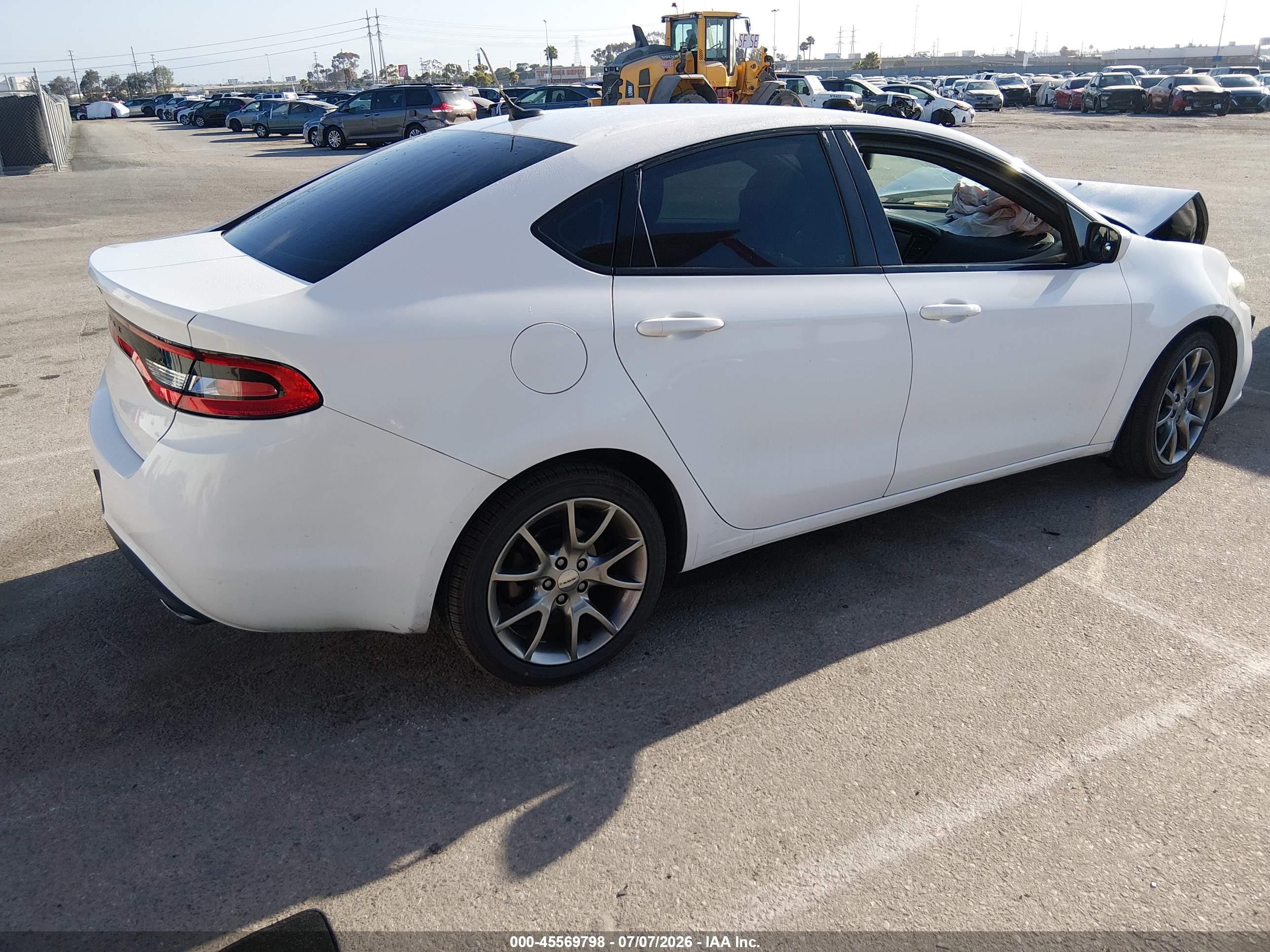 2014 Dodge Dart Sxt White vin: 1C3CDFBB4ED861172