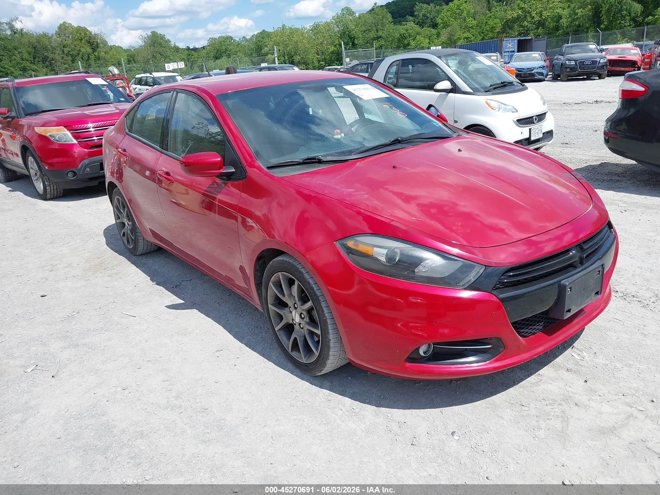 2014 Dodge Dart Sxt Red vin: 1C3CDFBB4ED903517