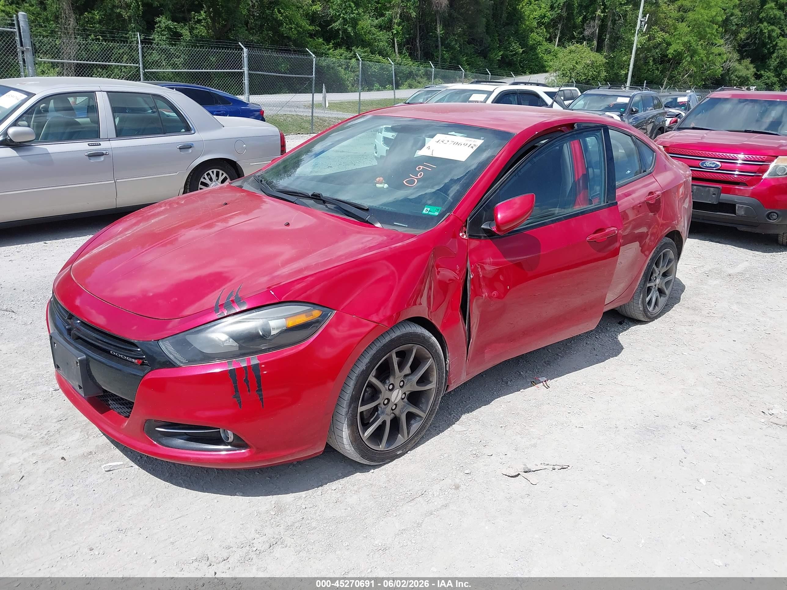 2014 Dodge Dart Sxt Red vin: 1C3CDFBB4ED903517