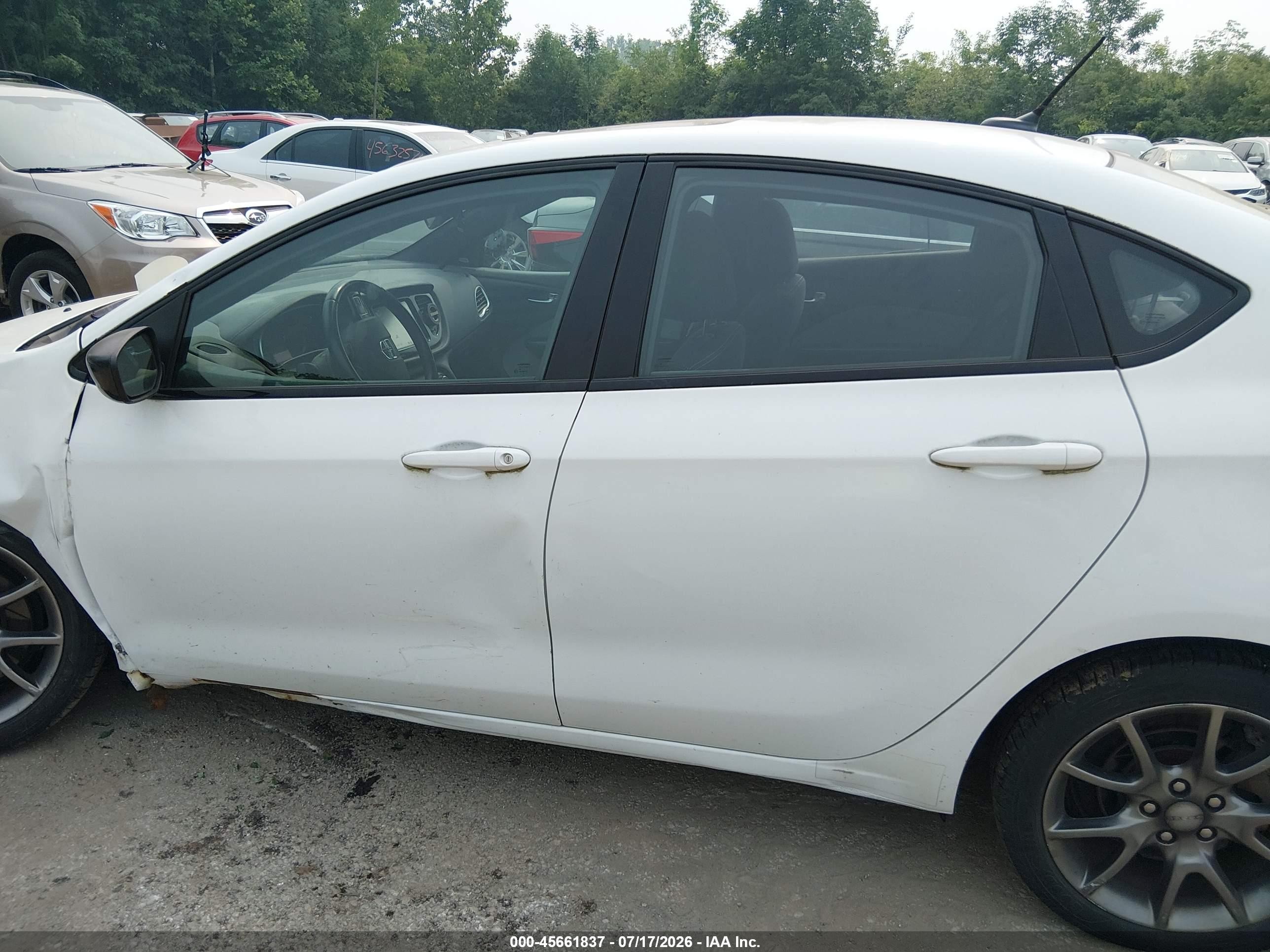 2014 Dodge Dart Sxt White vin: 1C3CDFBB4ED913691