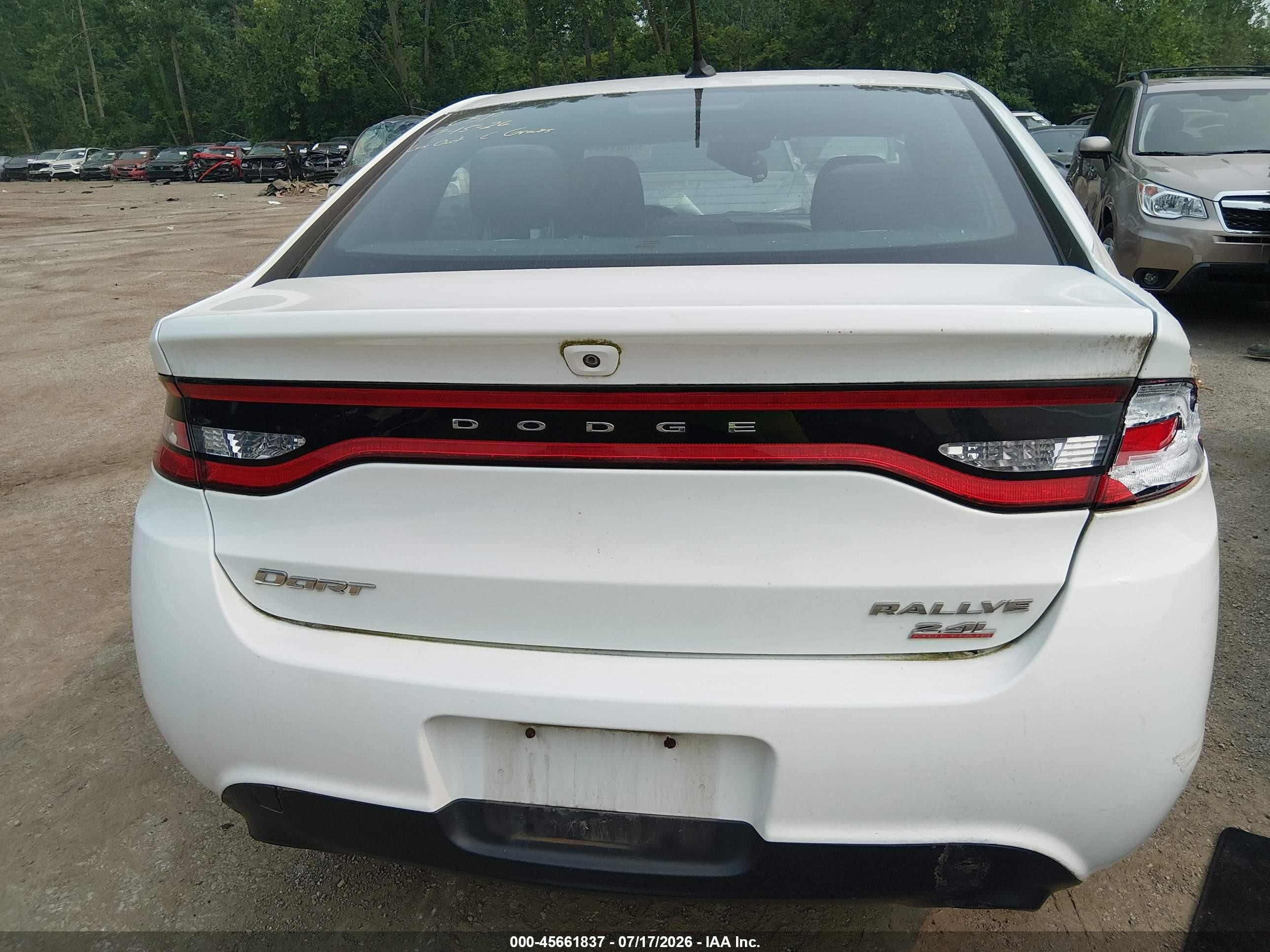 2014 Dodge Dart Sxt White vin: 1C3CDFBB4ED913691