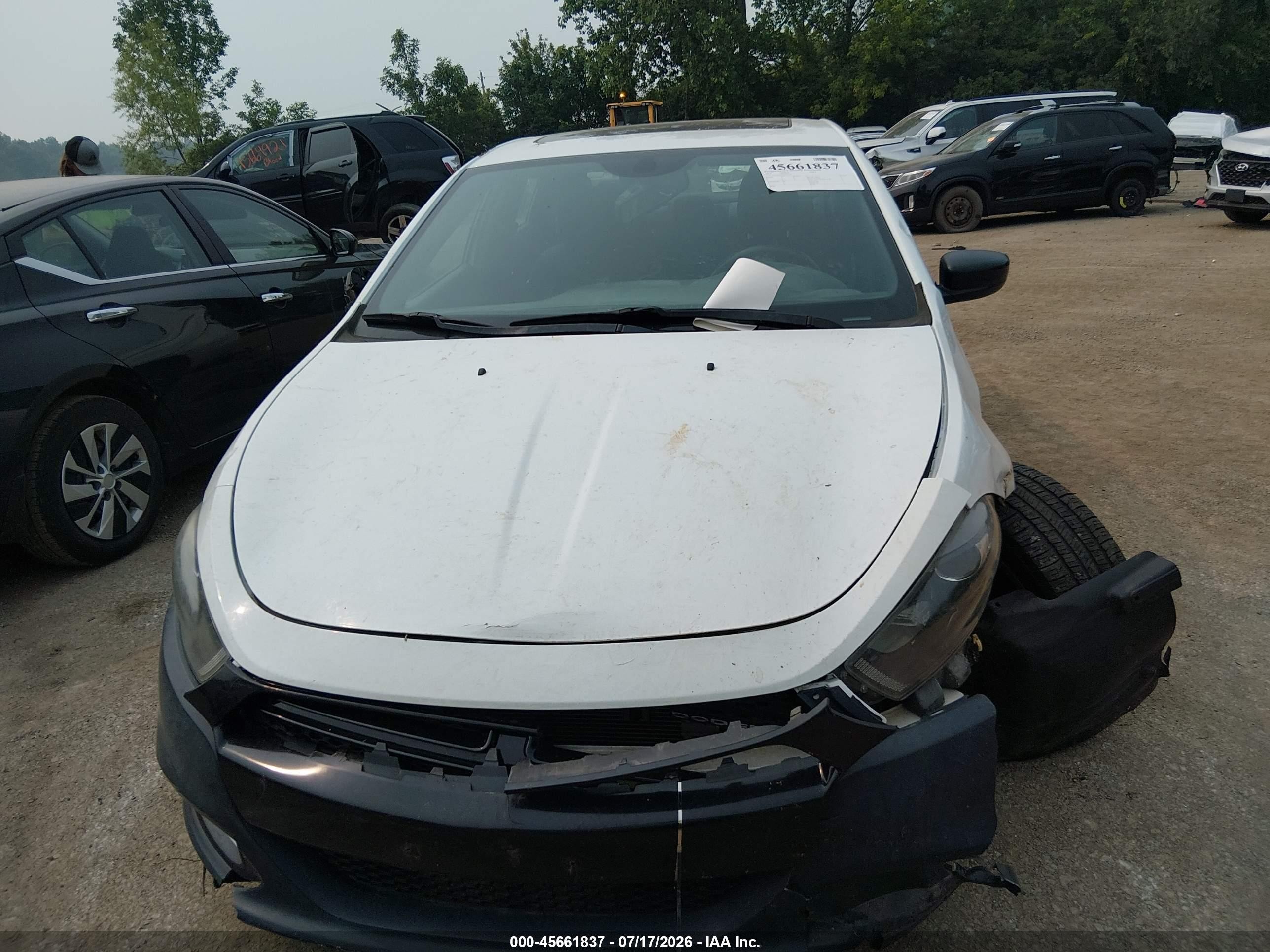 2014 Dodge Dart Sxt White vin: 1C3CDFBB4ED913691