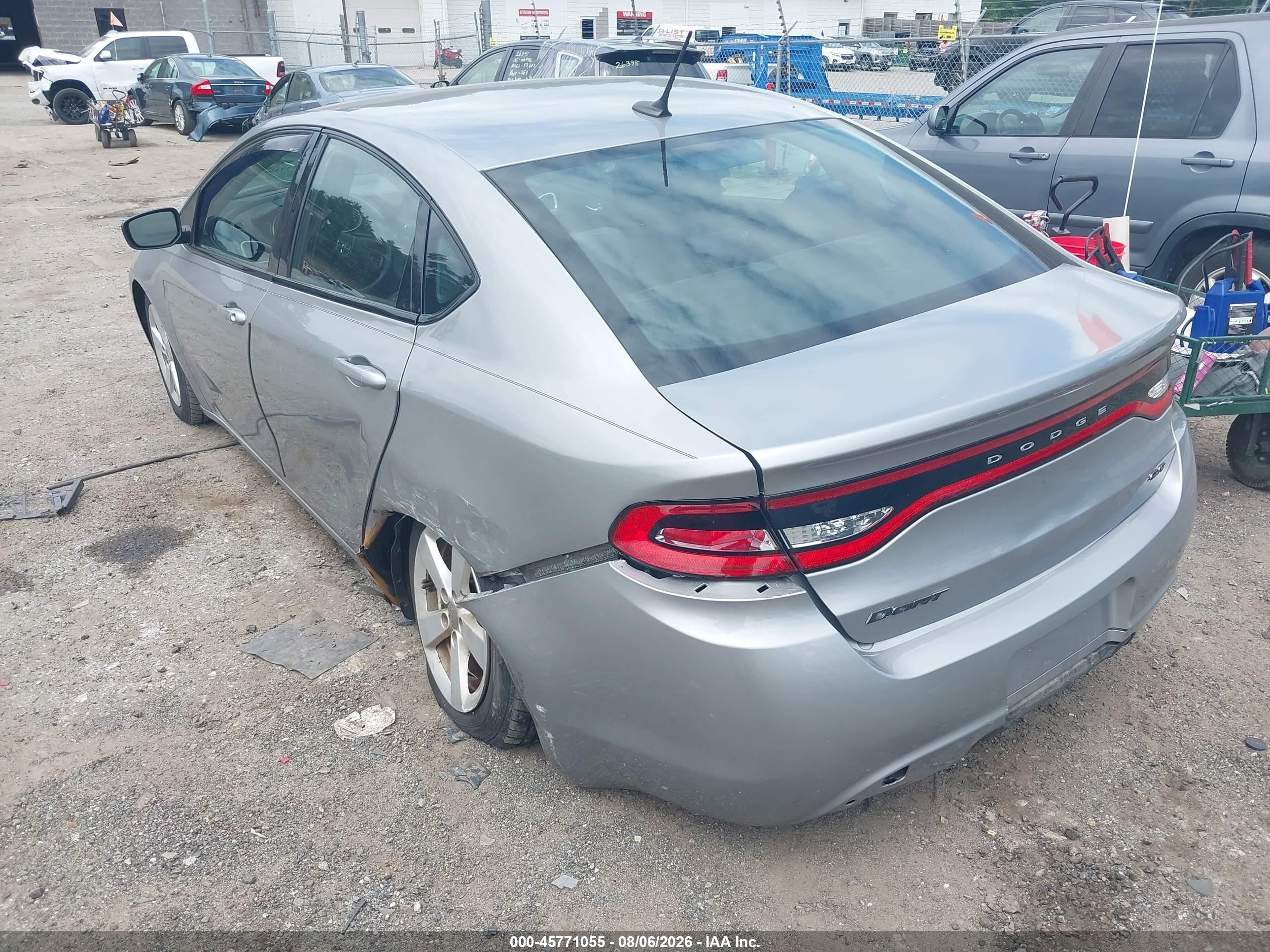 2015 Dodge Dart Sxt Silver vin: 1C3CDFBB4FD150685