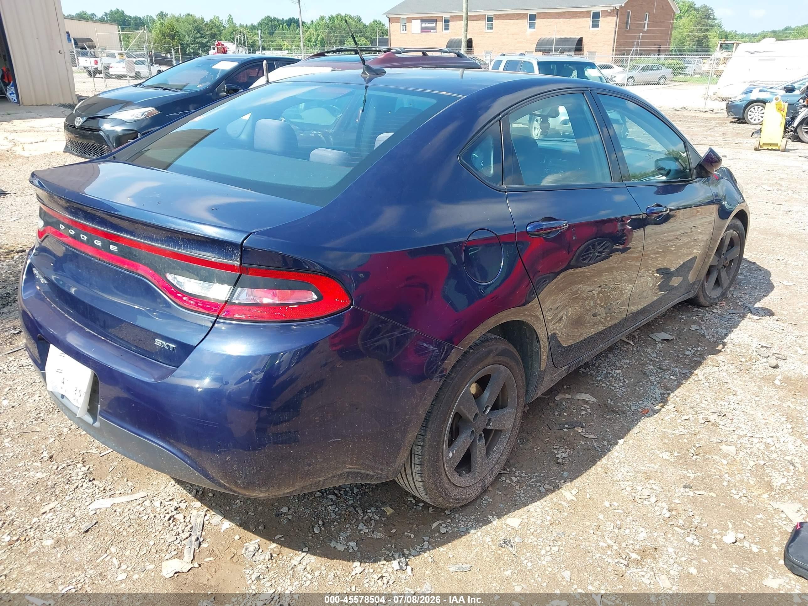 2015 Dodge Dart Sxt Blue vin: 1C3CDFBB4FD173075
