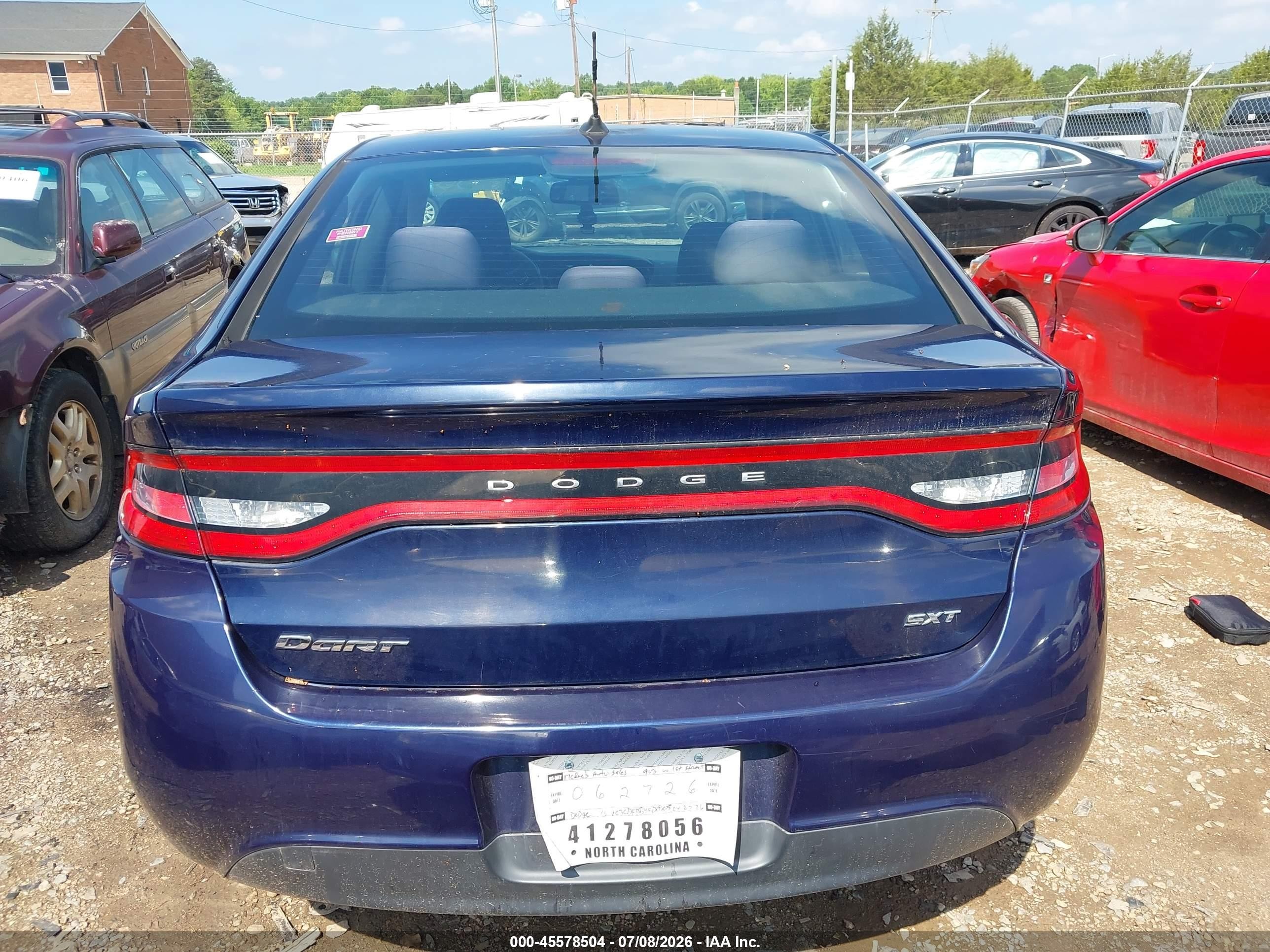 2015 Dodge Dart Sxt Blue vin: 1C3CDFBB4FD173075