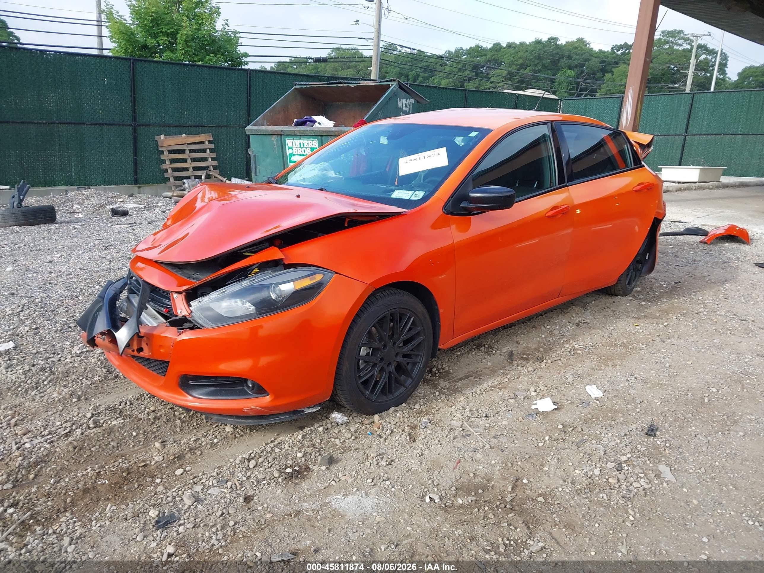 2015 Dodge Dart Sxt Orange vin: 1C3CDFBB4FD228043