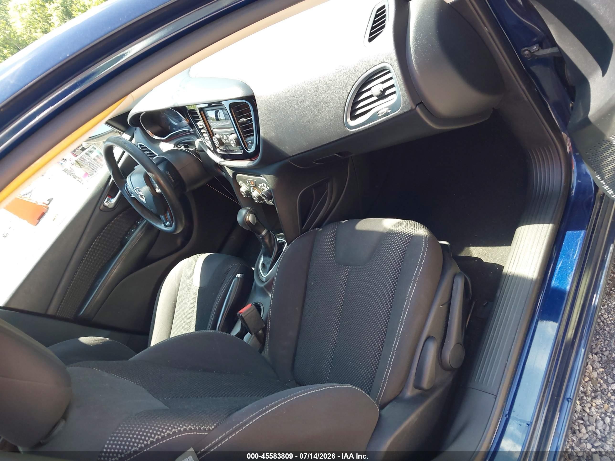 2015 Dodge Dart Sxt Blue vin: 1C3CDFBB4FD265819