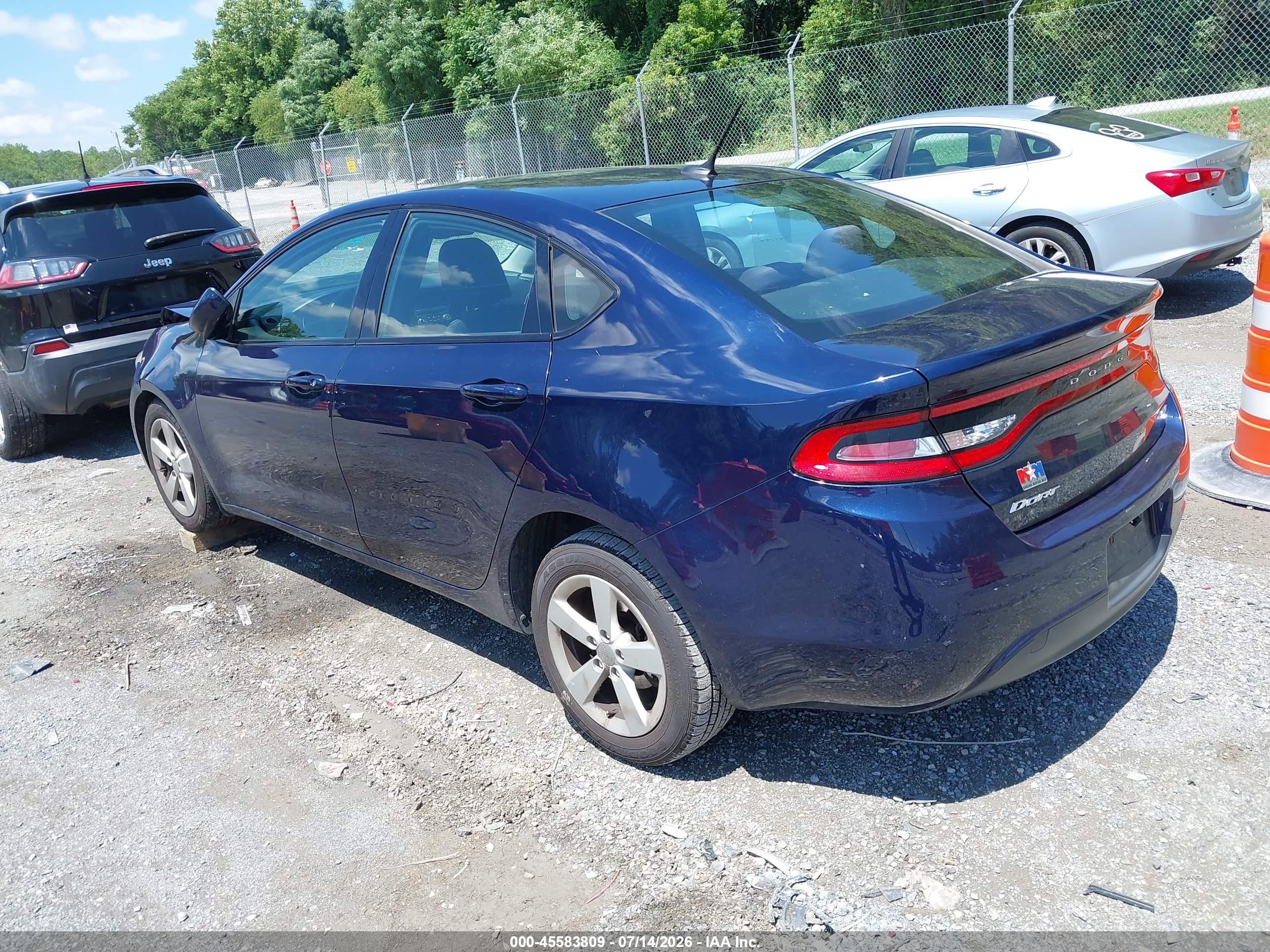 2015 Dodge Dart Sxt Blue vin: 1C3CDFBB4FD265819