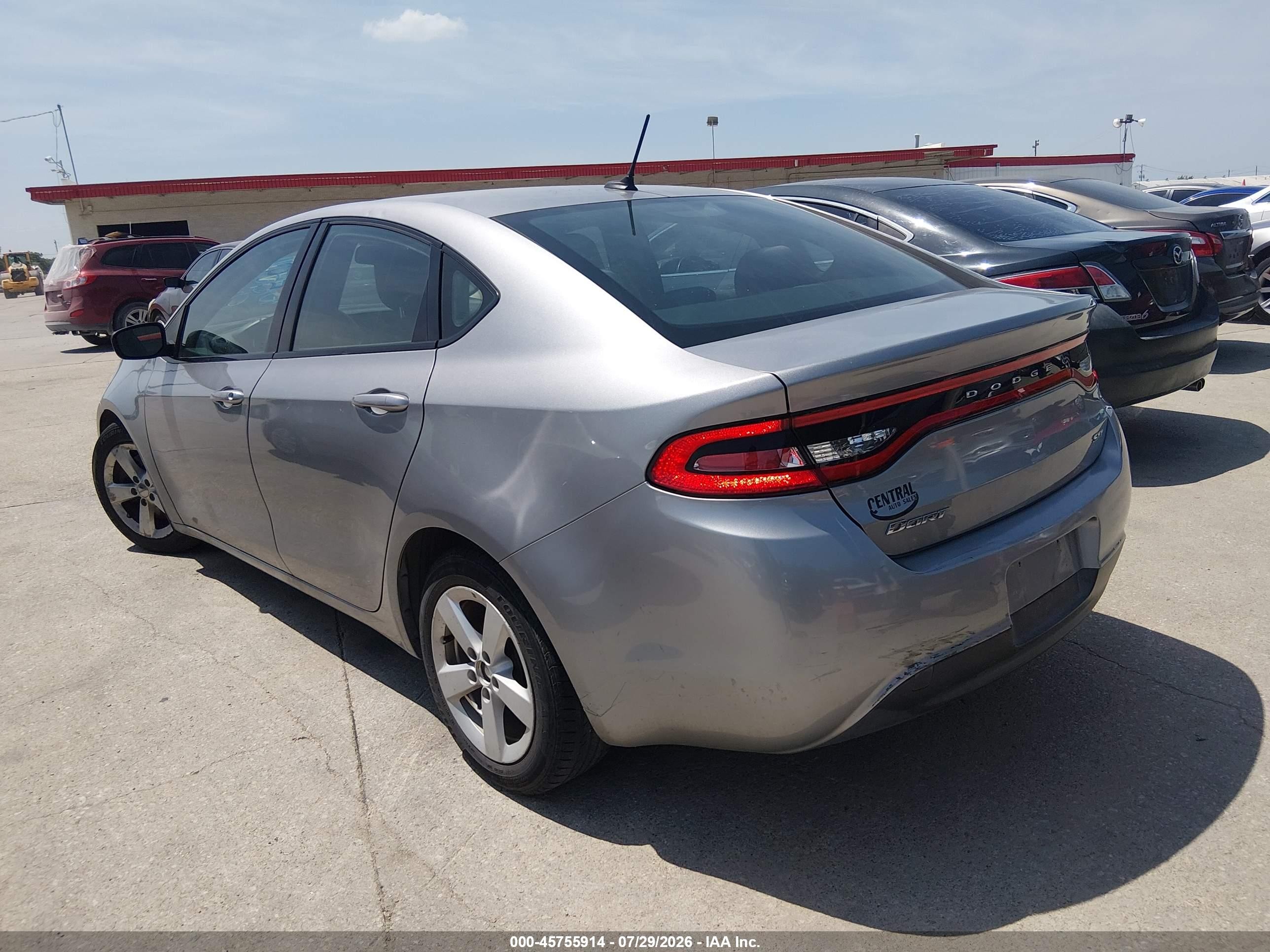 2015 Dodge Dart Sxt Gray vin: 1C3CDFBB4FD319930