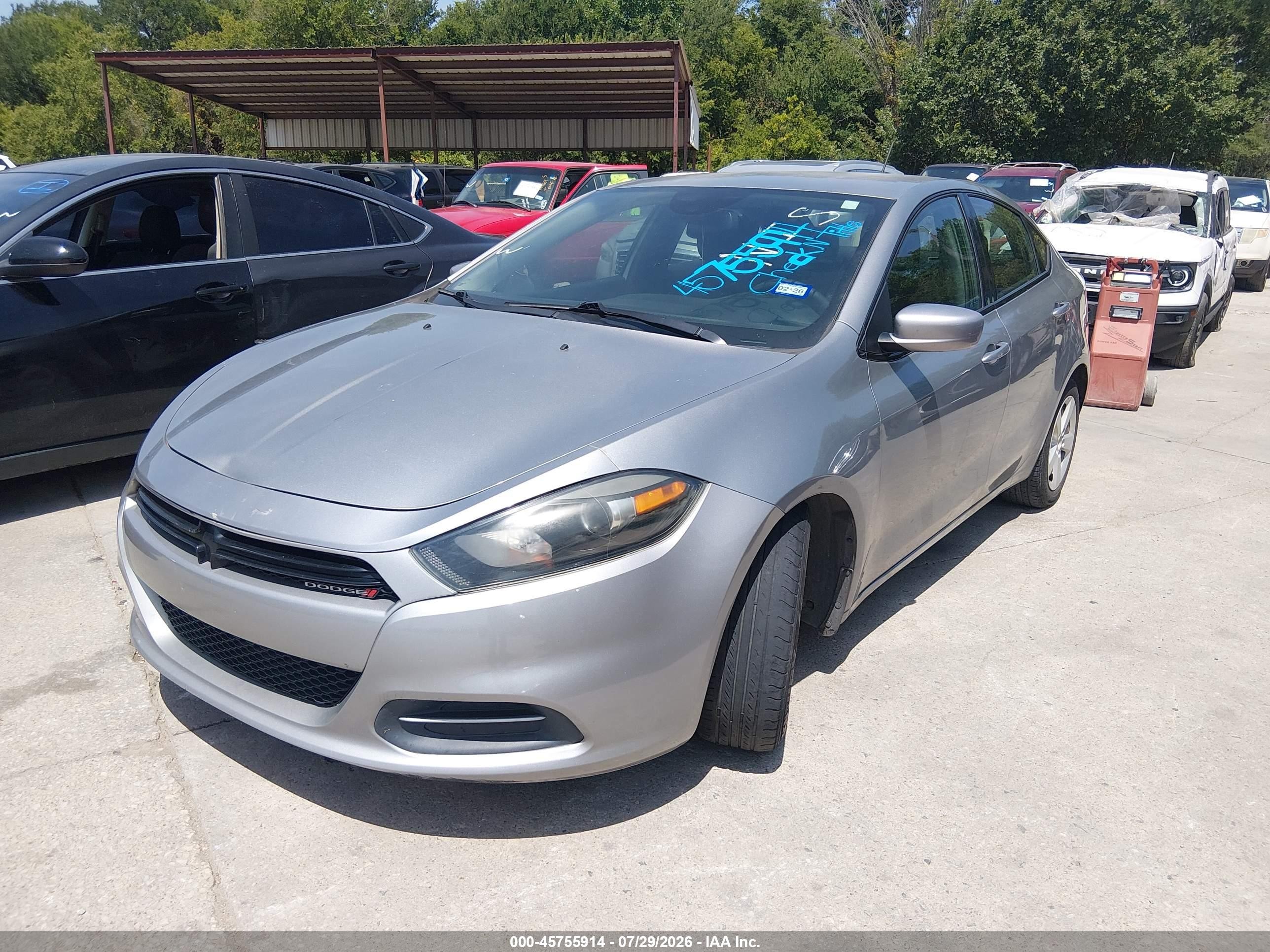 2015 Dodge Dart Sxt Gray vin: 1C3CDFBB4FD319930