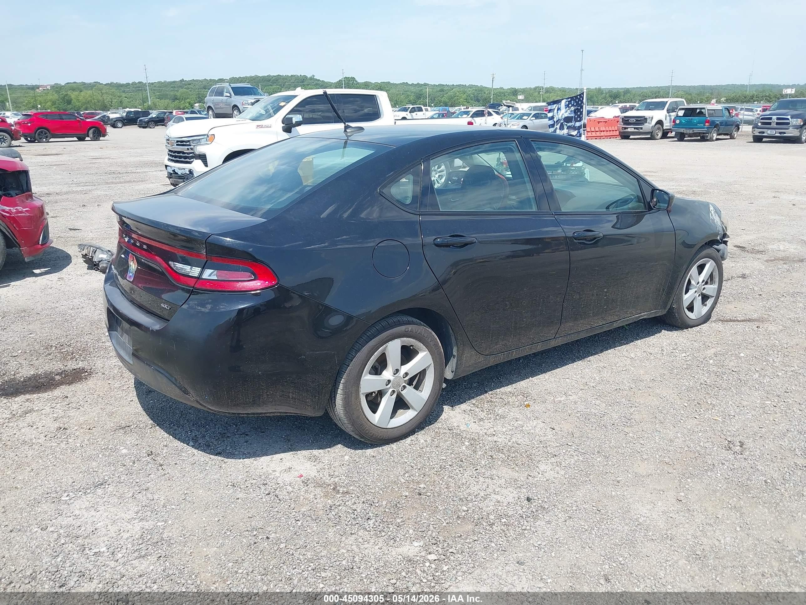 2015 Dodge Dart Sxt Black vin: 1C3CDFBB4FD390125