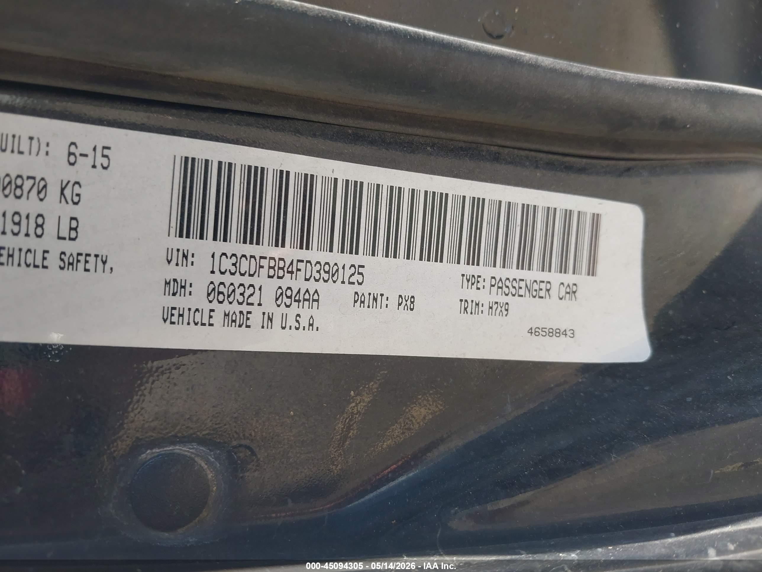 2015 Dodge Dart Sxt Black vin: 1C3CDFBB4FD390125