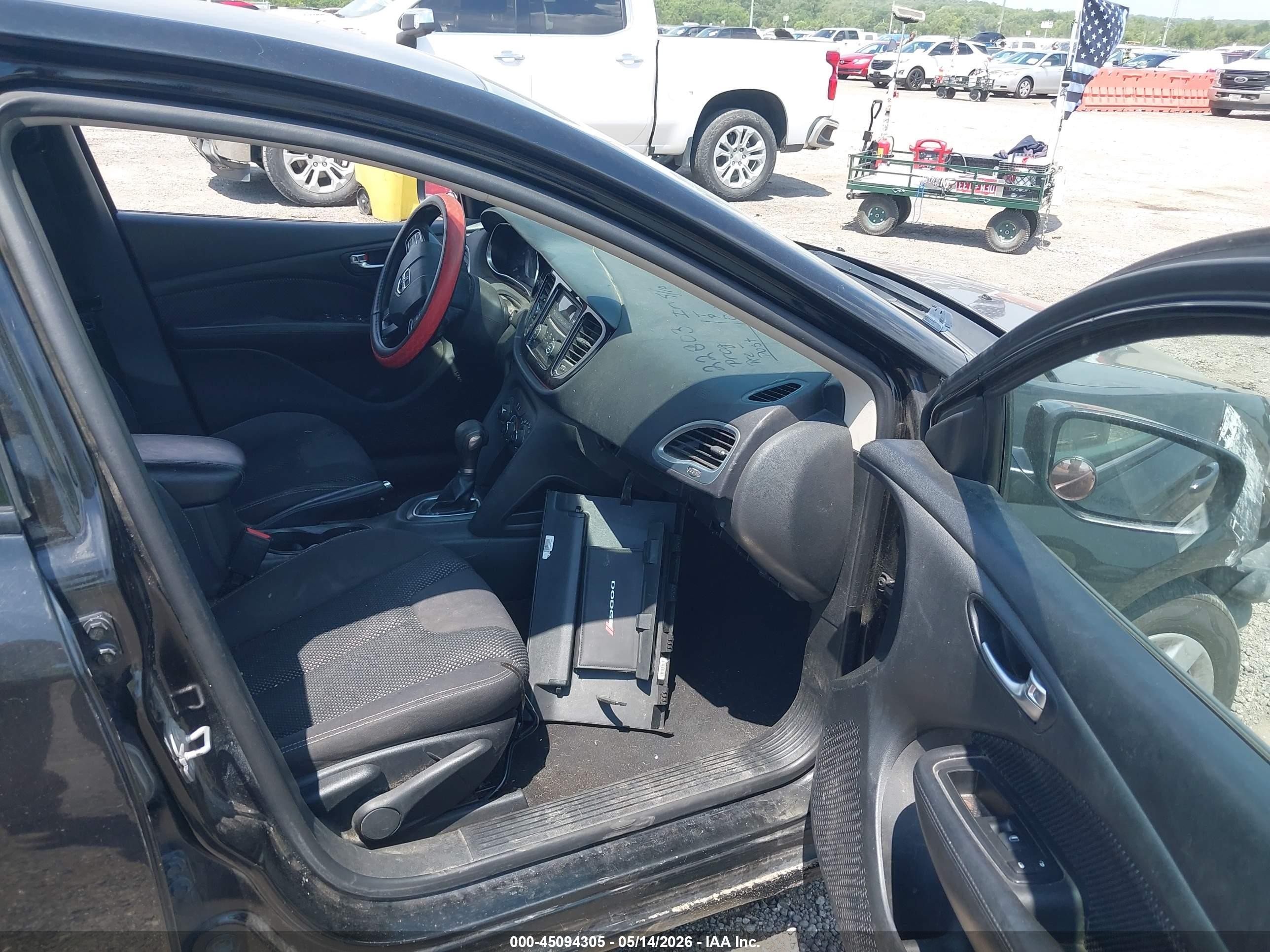 2015 Dodge Dart Sxt Black vin: 1C3CDFBB4FD390125