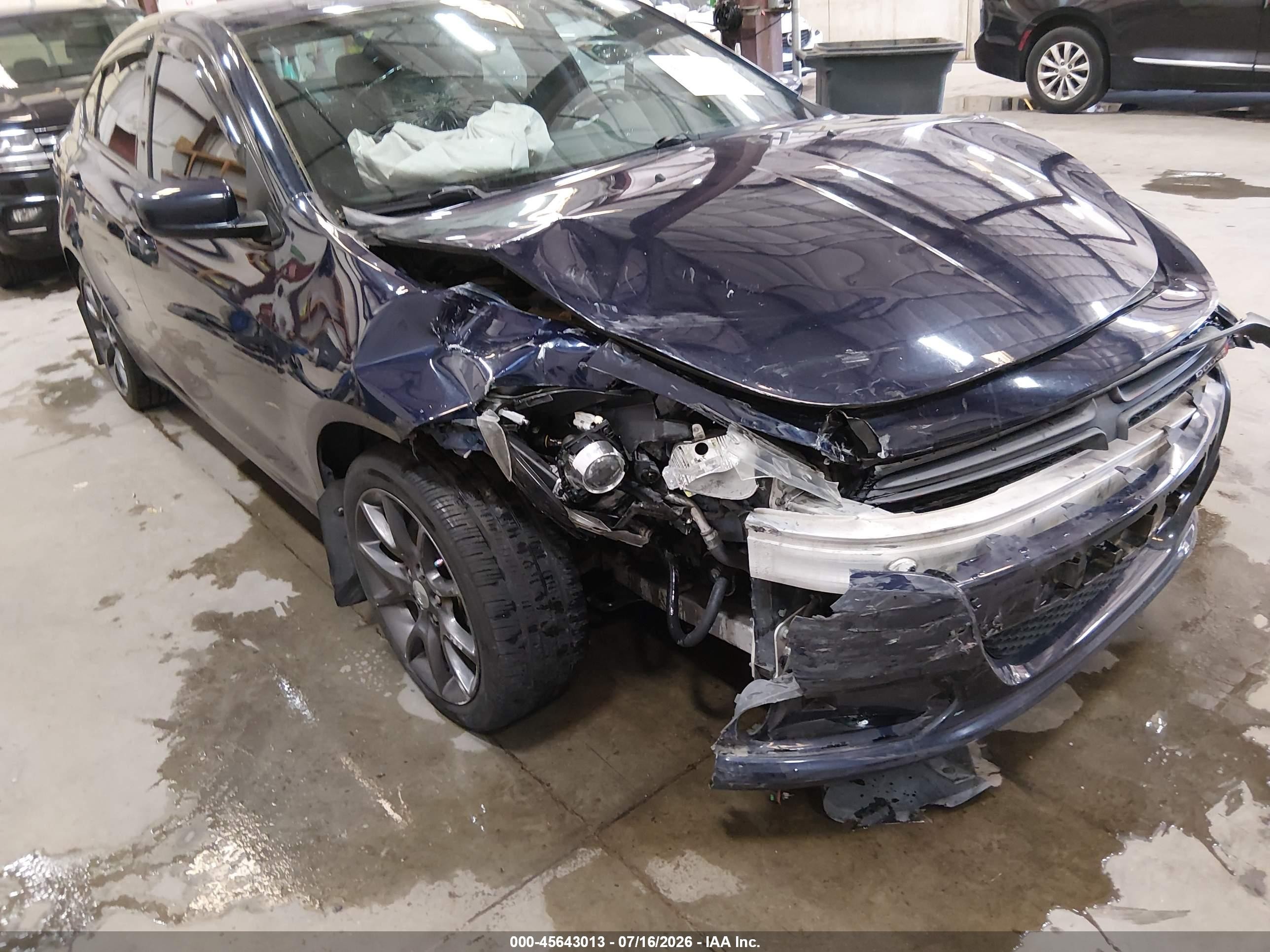 2015 Dodge Dart Sxt Blue vin: 1C3CDFBB4FD410650