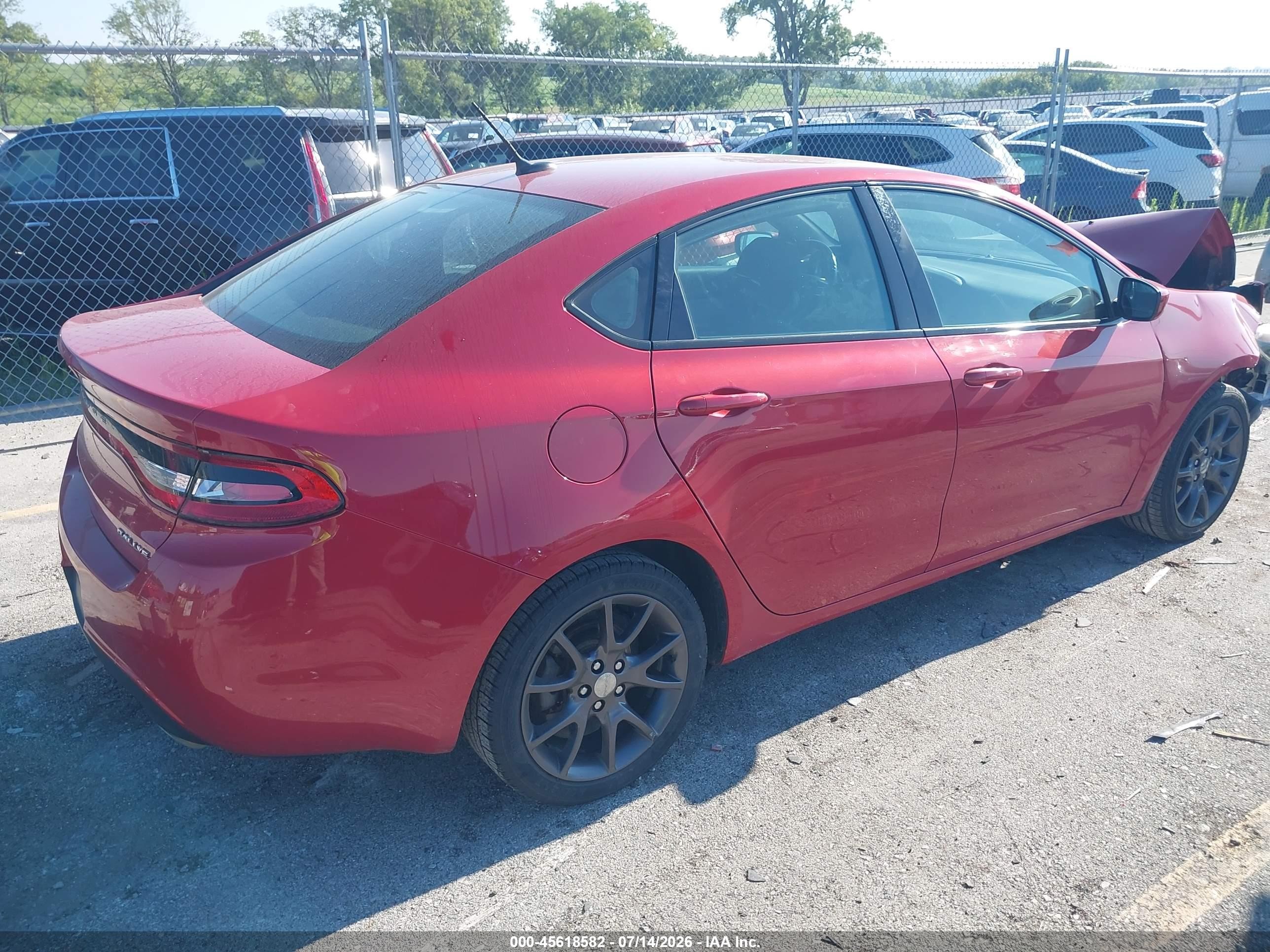 2015 Dodge Dart Sxt Red vin: 1C3CDFBB4FD410714