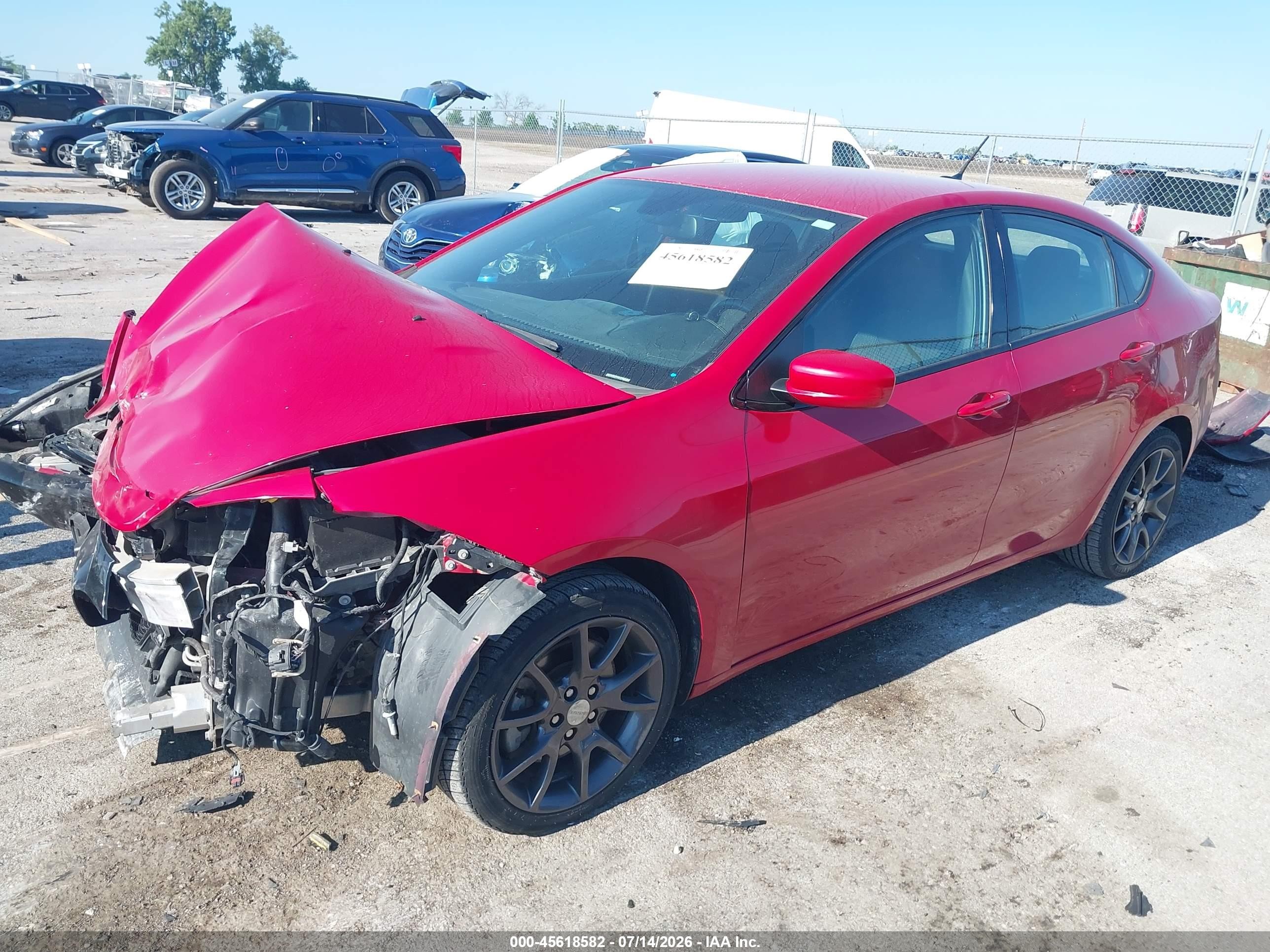 2015 Dodge Dart Sxt Red vin: 1C3CDFBB4FD410714